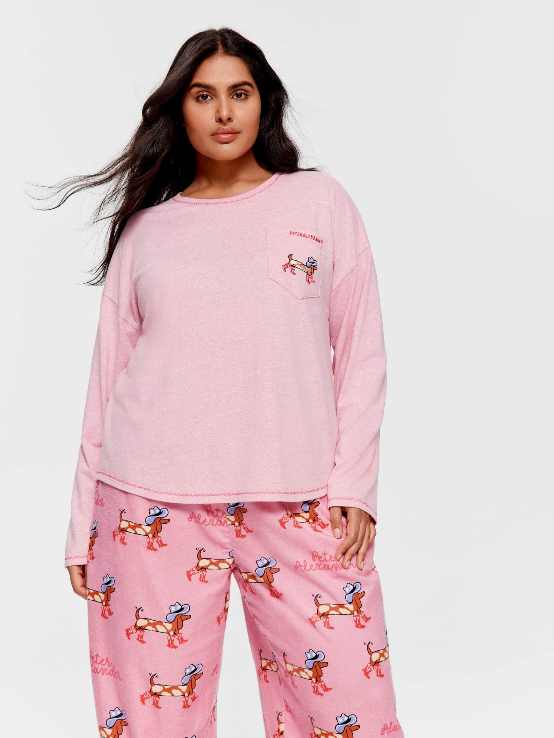 P.A. Plus Cowdog Long Sleeve Top Pale Pink image 1