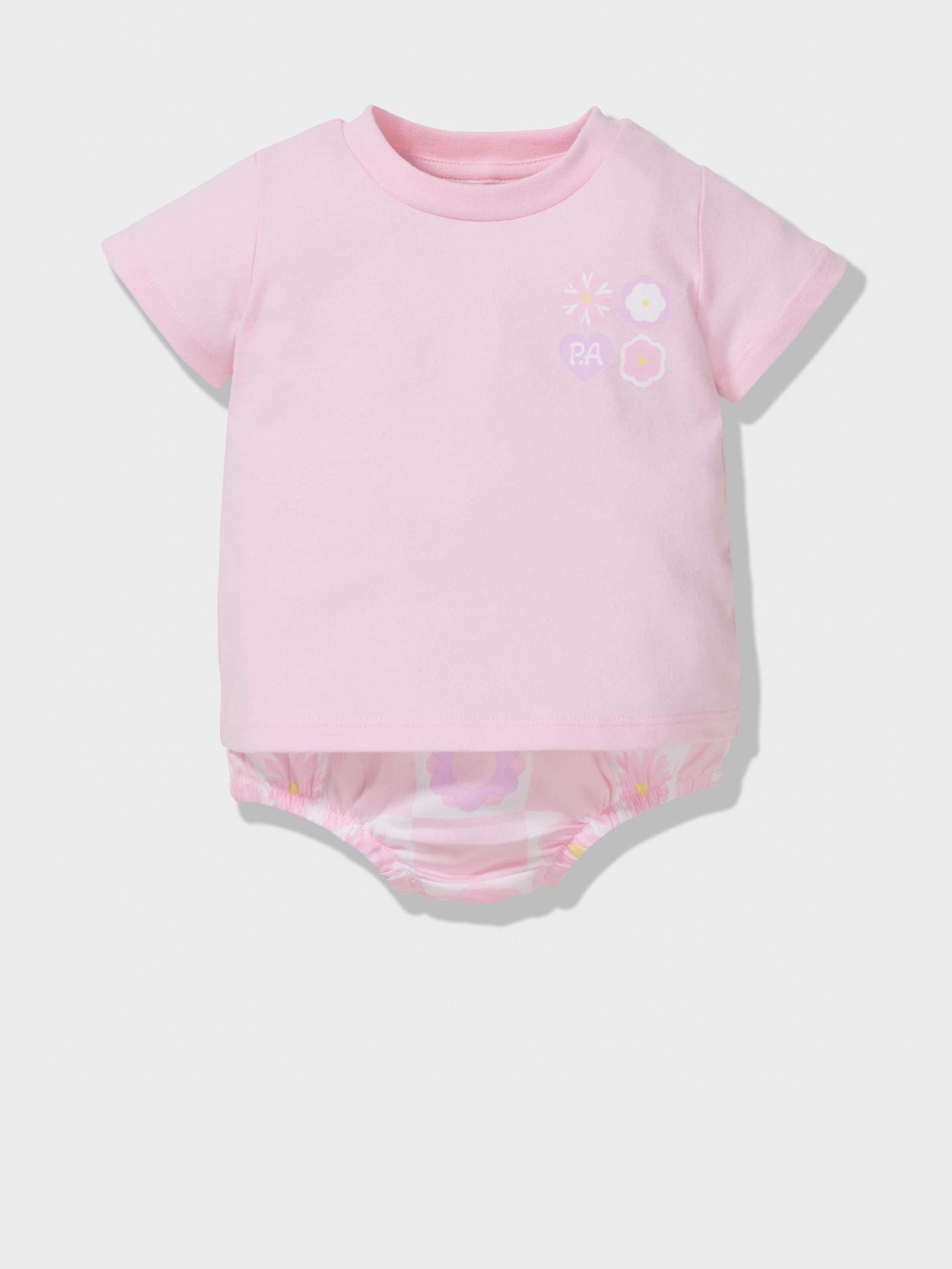 Baby Floral Check Pj Set pink image 0