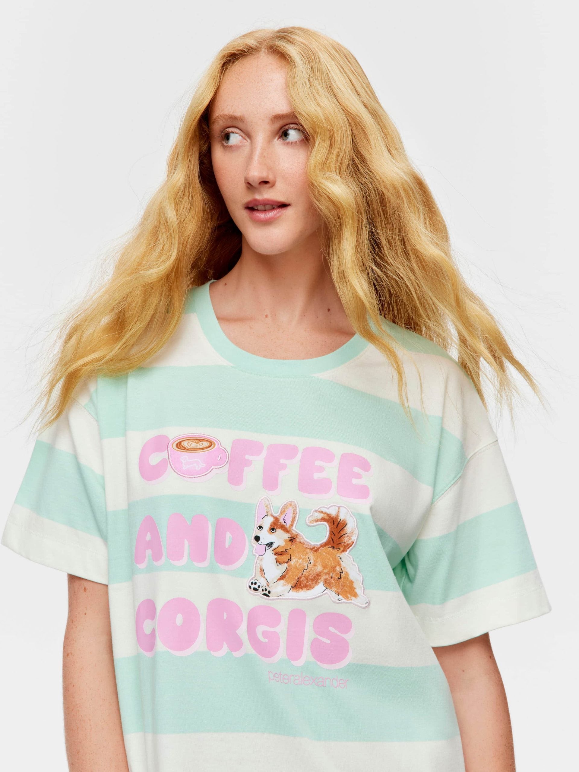 Coffee &amp;amp; Corgis Sleep Tee Multi image 0