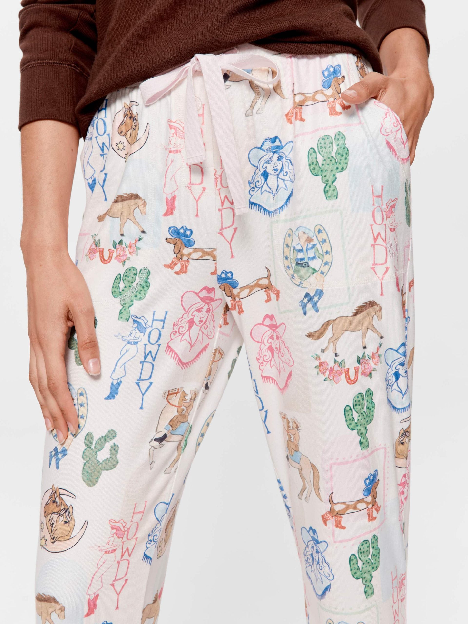 Western Plush Tapered Pj Pant Multi image 0