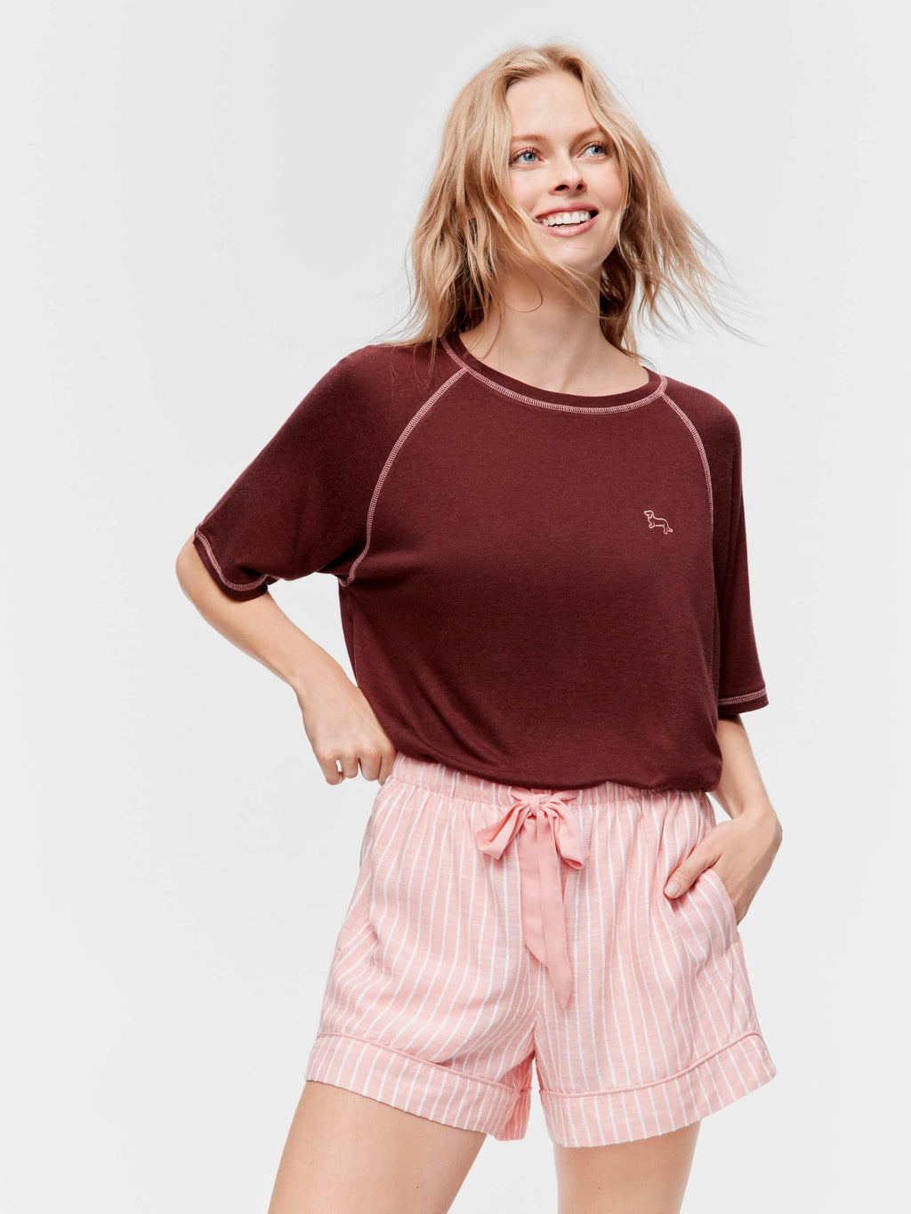 Pink Viscose Dobby Mid Short multi image 0