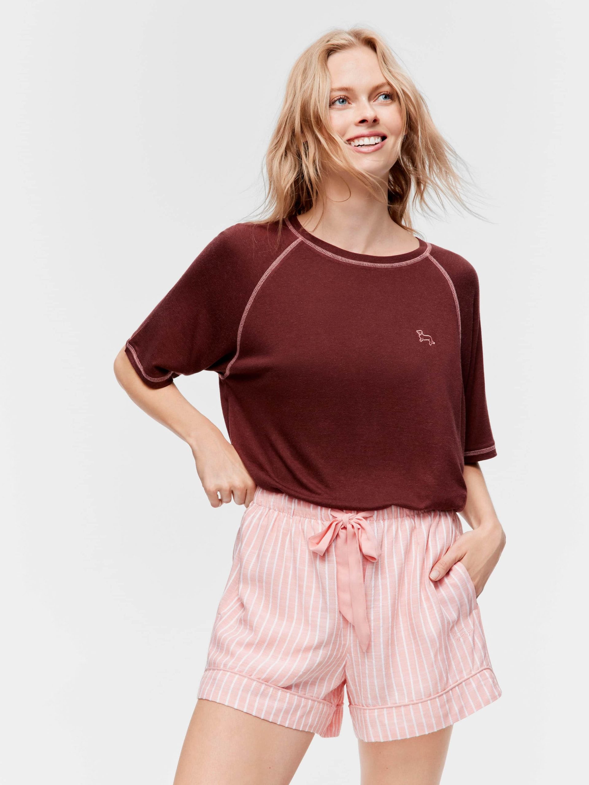 Pink Viscose Dobby Mid Short multi image 0