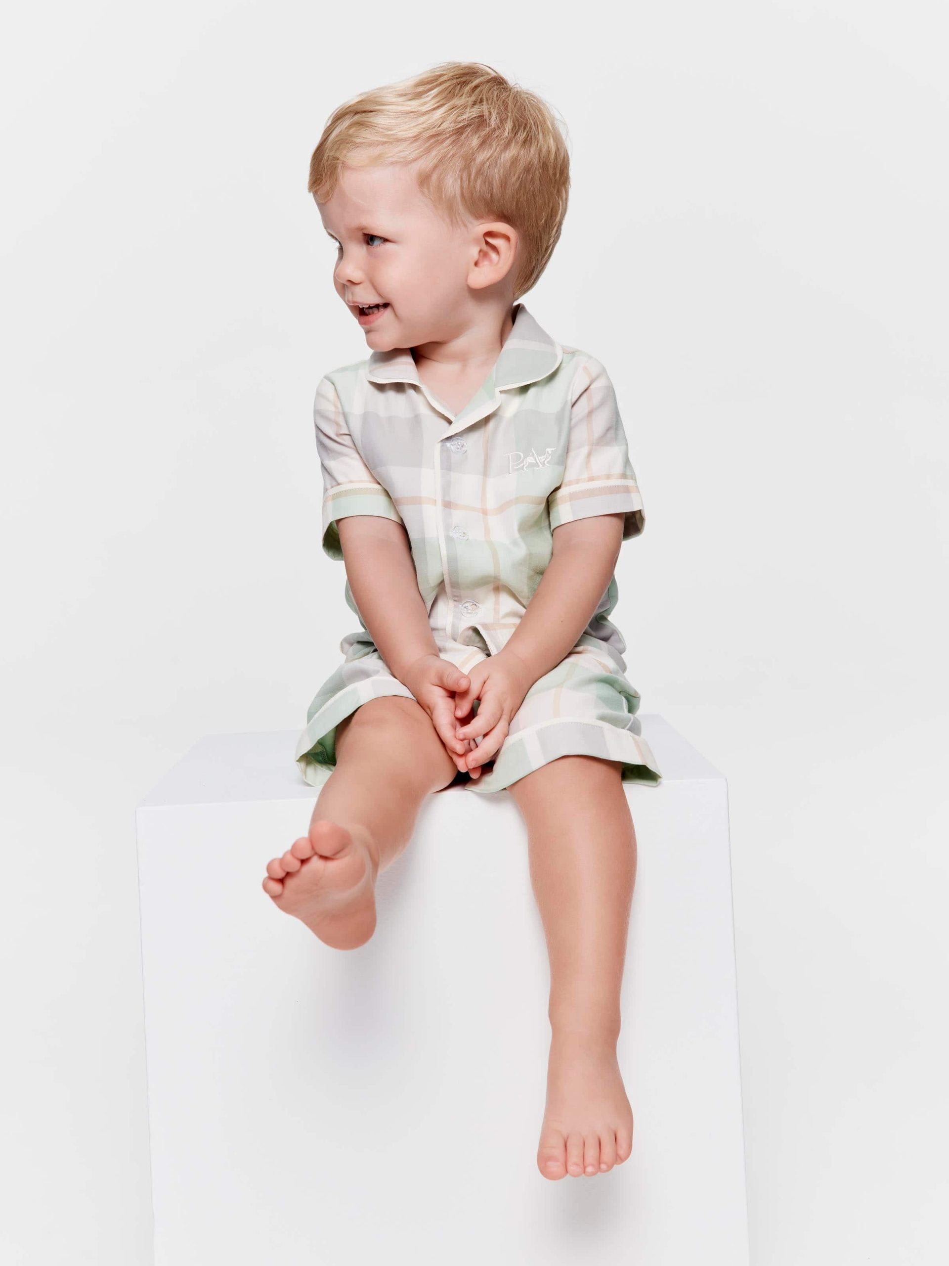 Baby Mint Check Classic Shortie Pj Set mint image 1