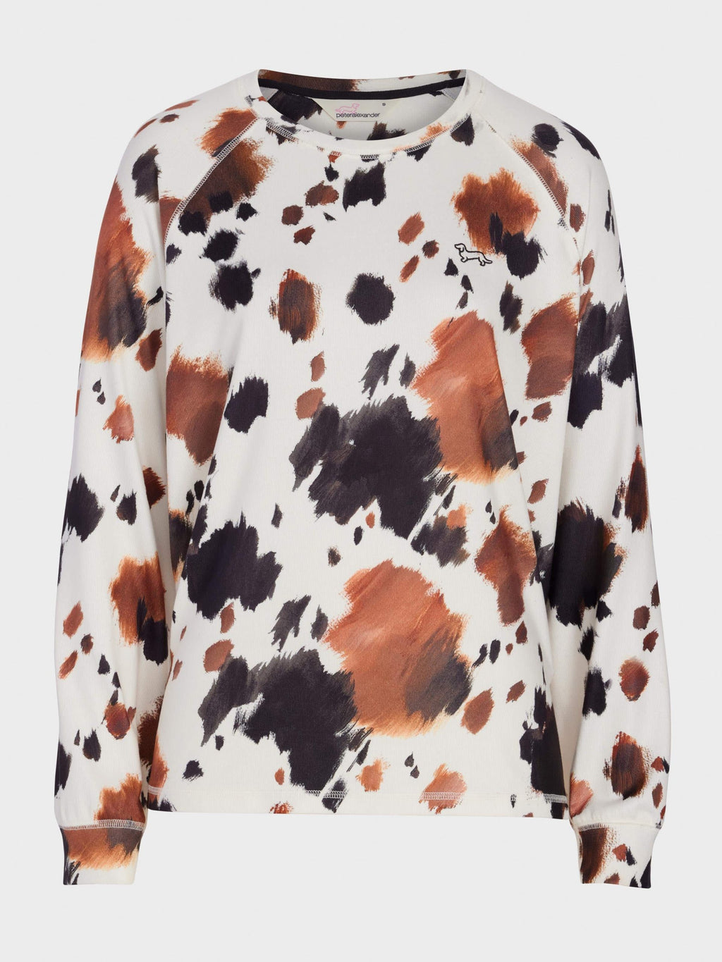 Cow Plush Oversized Long Sleeve Top Multi image 3