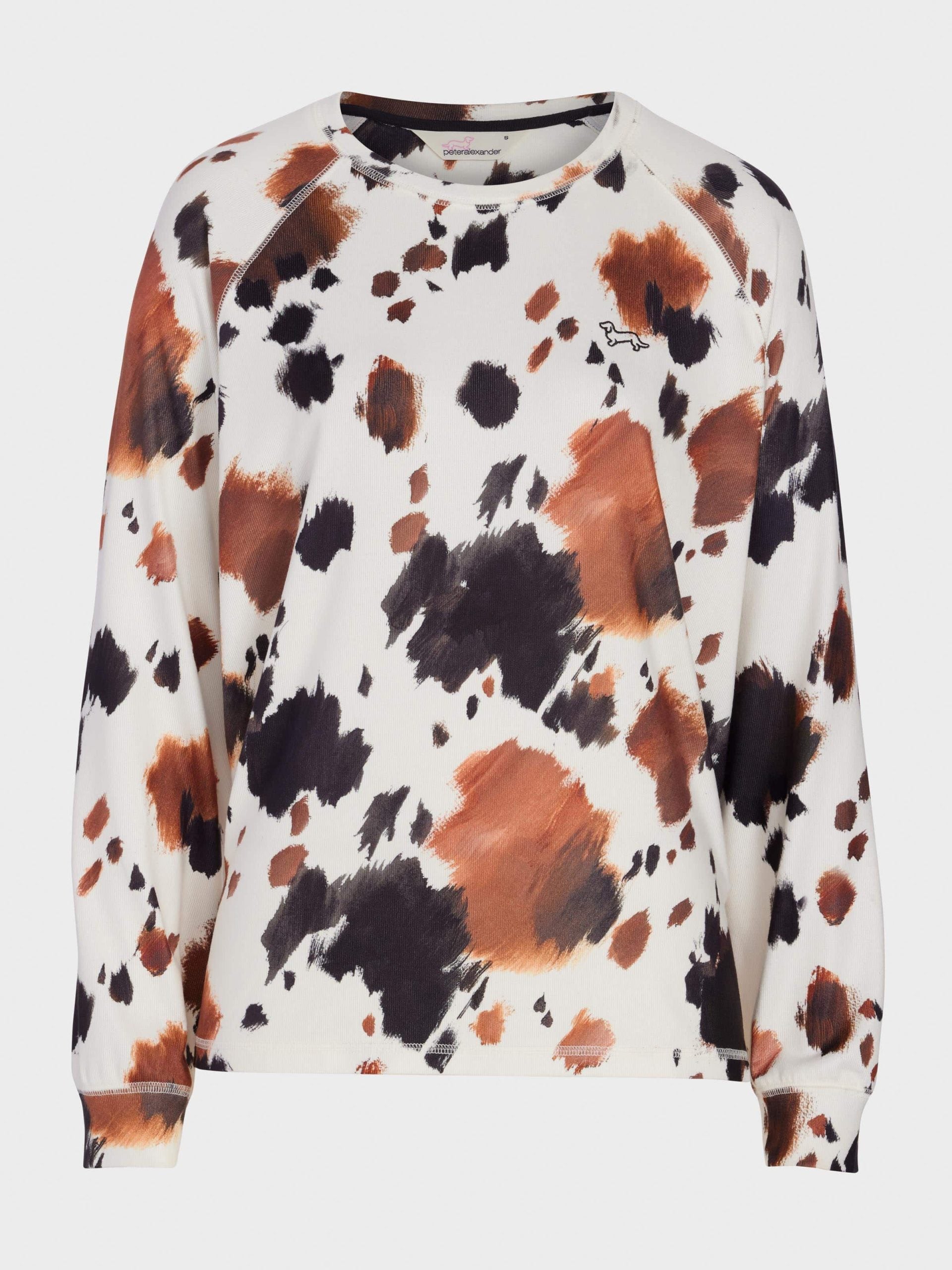 Cow Plush Oversized Long Sleeve Top Multi image 3