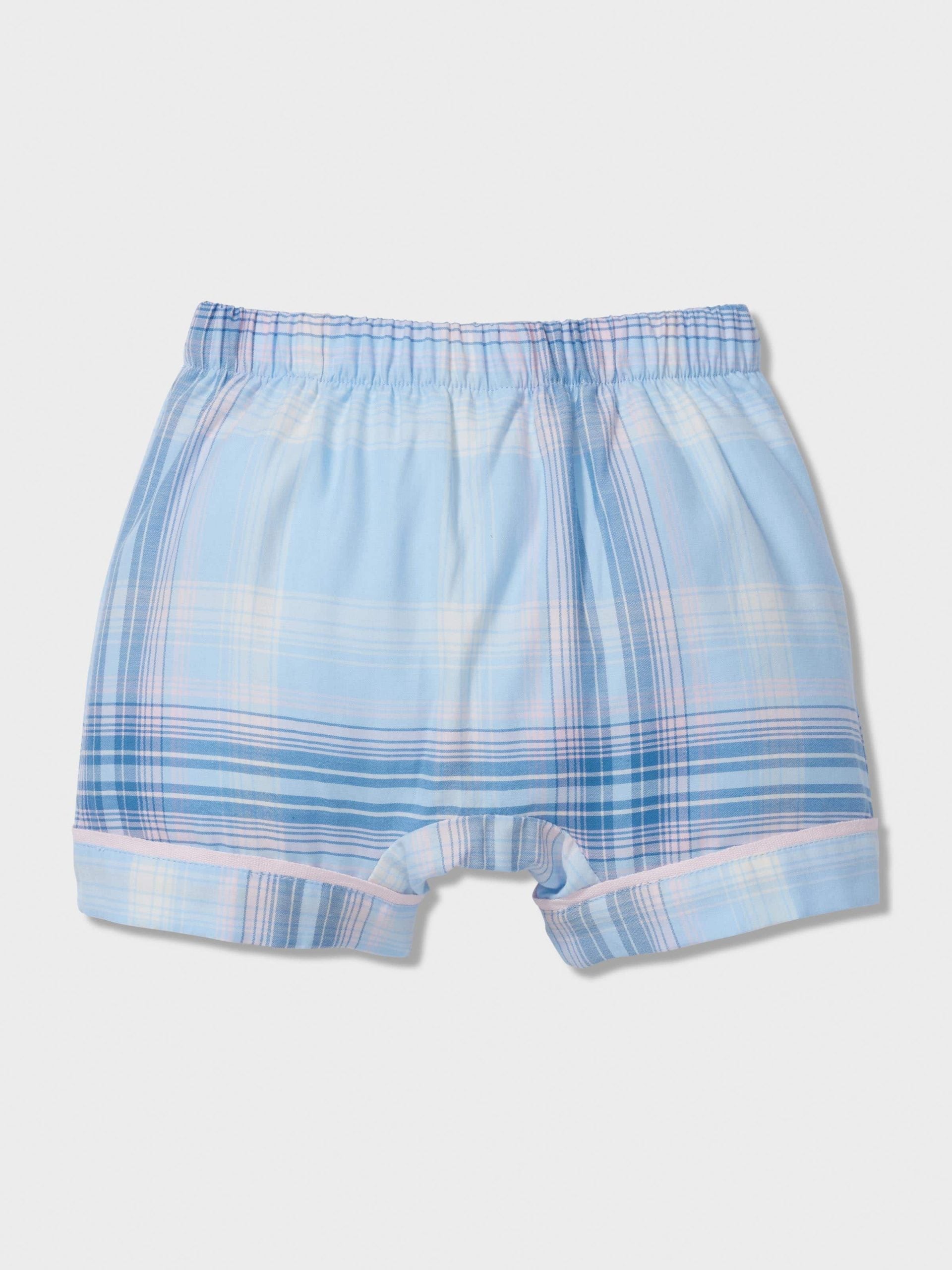 Baby Blue Check Classic Shortie Pj Set multi image 1