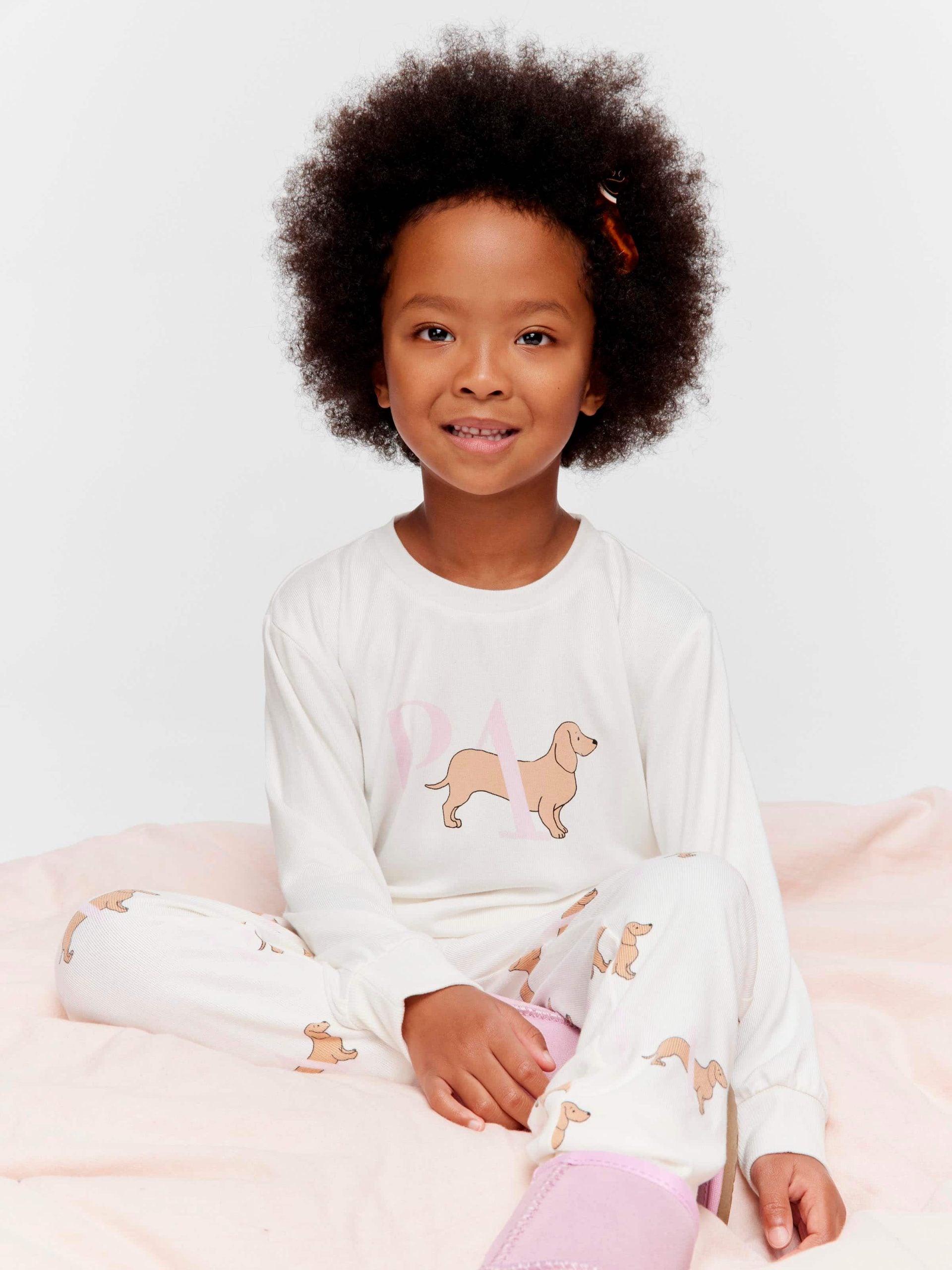 Jnr Girls Penny Plush Pj Set cream image 1