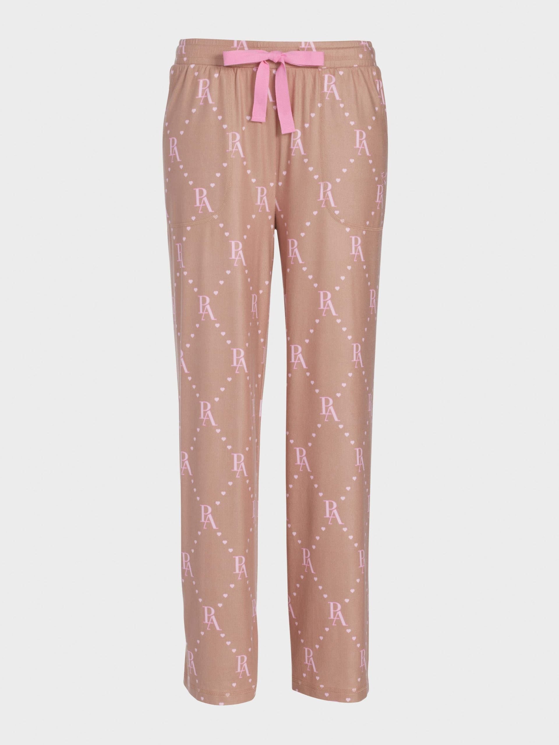 Caramel Logo Plush Wide Leg Pj Pant multi image 3