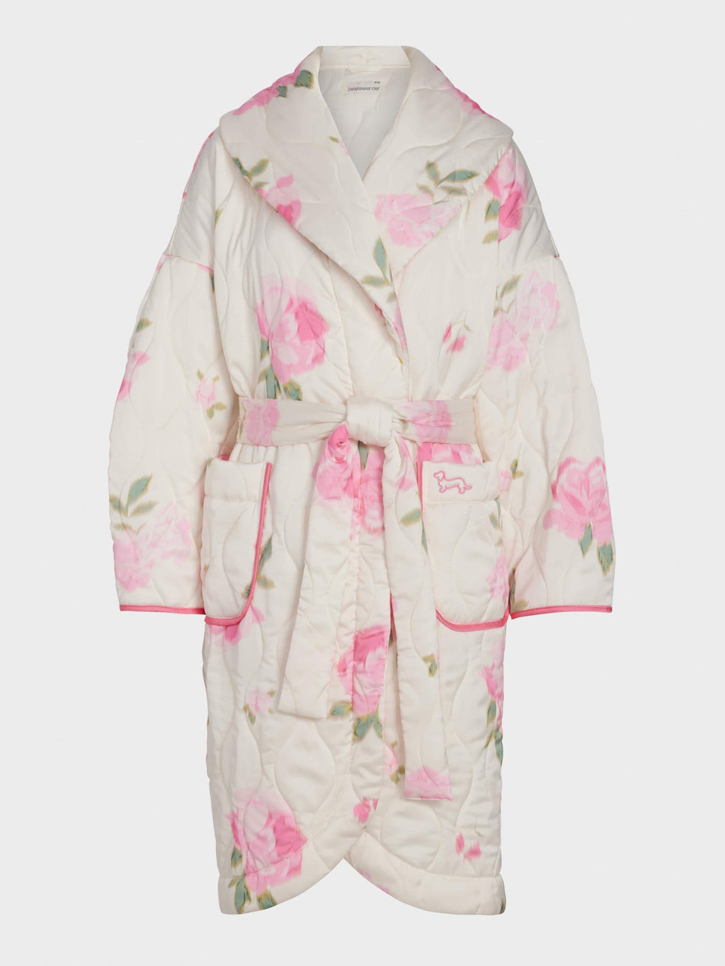 Floral Satin Quilted Gown Multi image 4