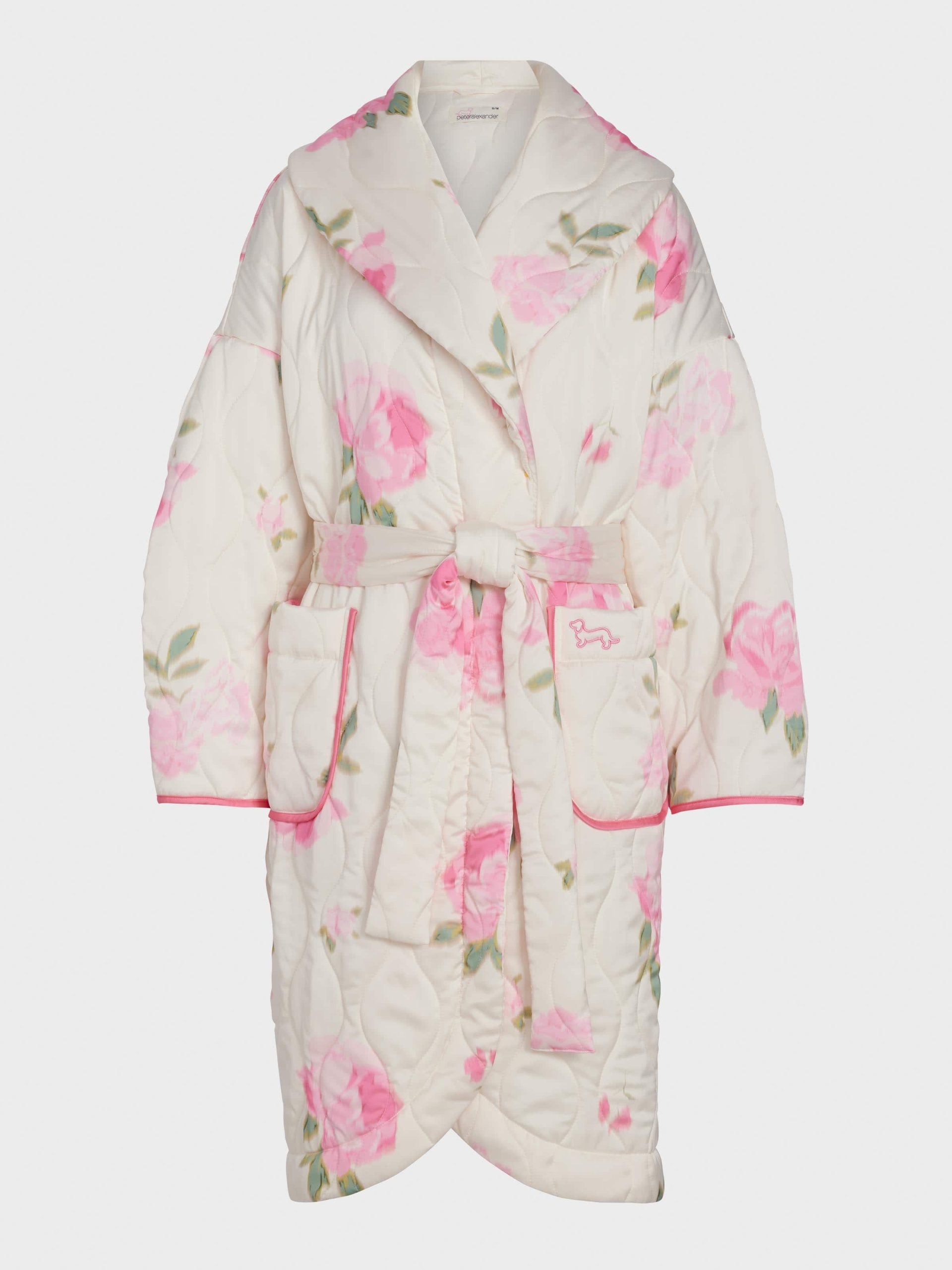 Floral Satin Quilted Gown Multi image 4
