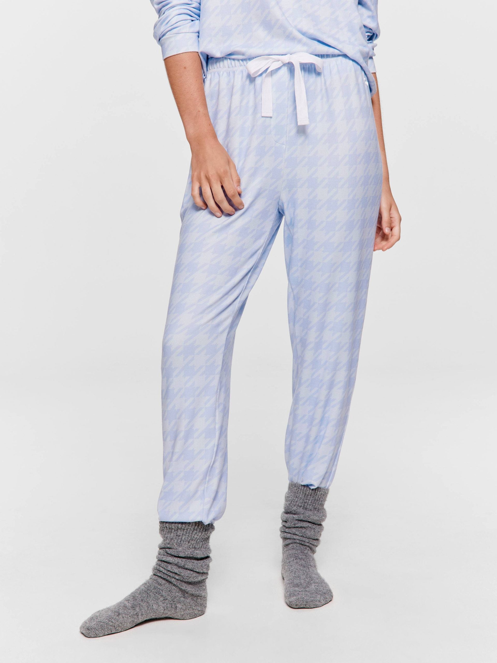 Houndstooth Plush Easy Pj Pant blue image 0