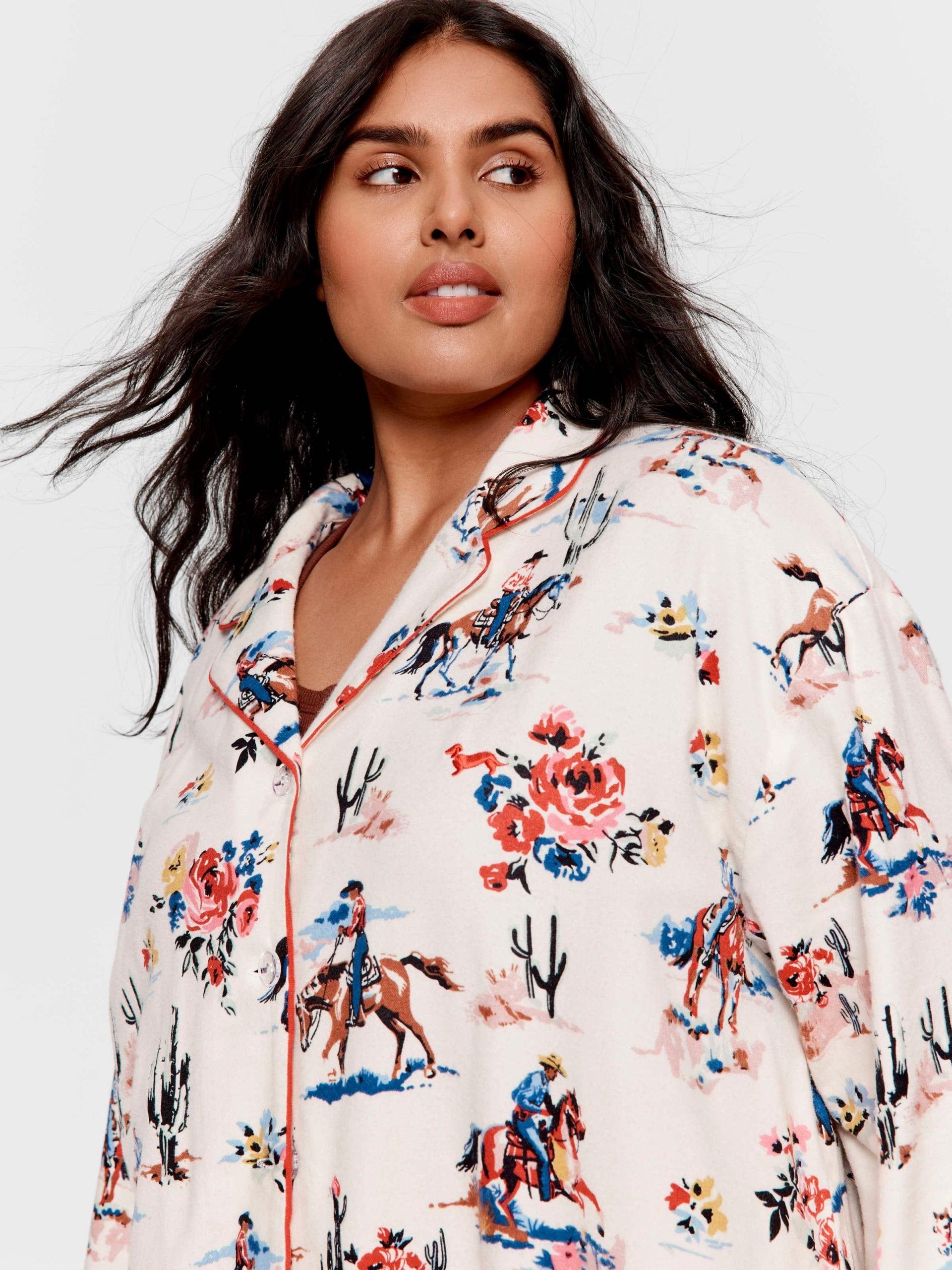 P.A. Plus Cowboy Bamboo Flannelette Classic Pj Set Multi image 2