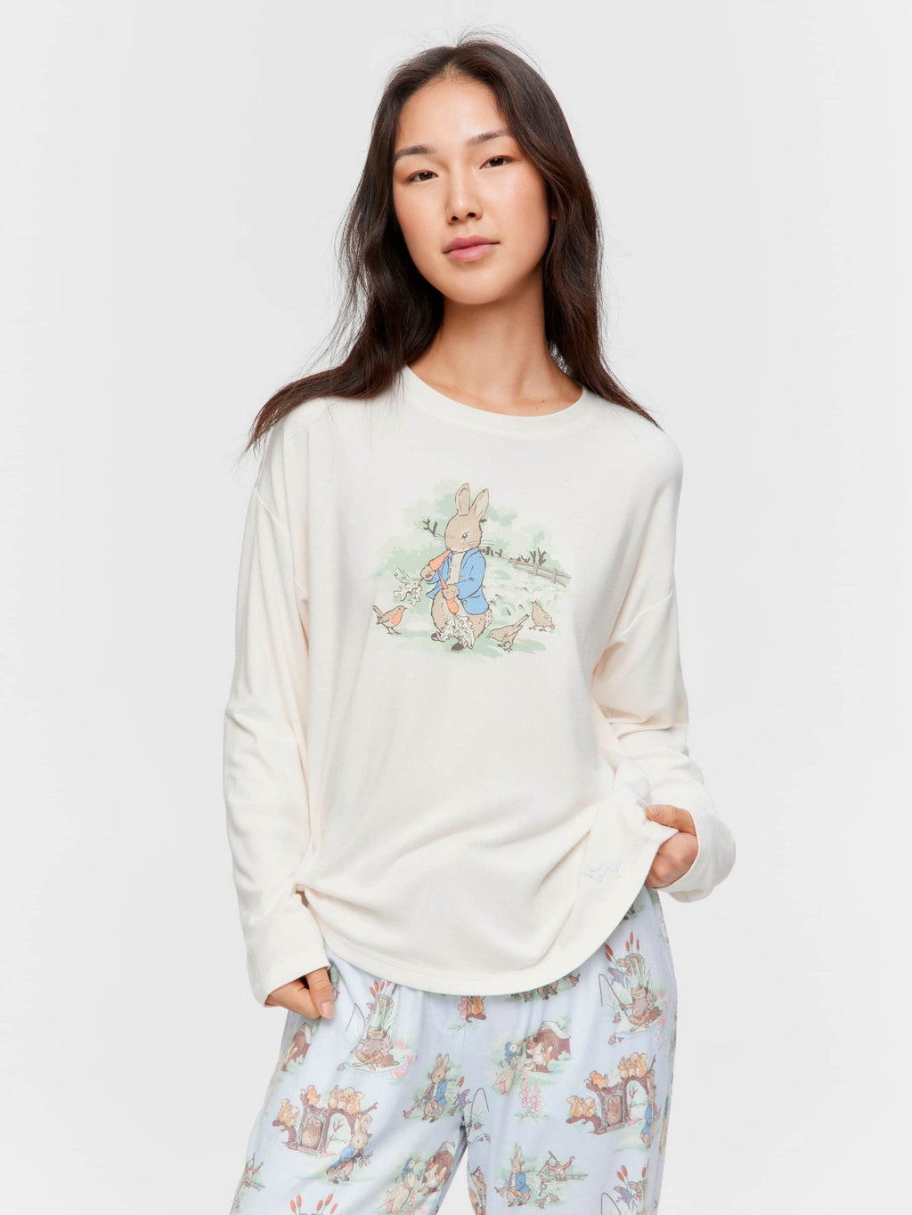 Peter Rabbit Plush Long Sleeve Top pink image 1