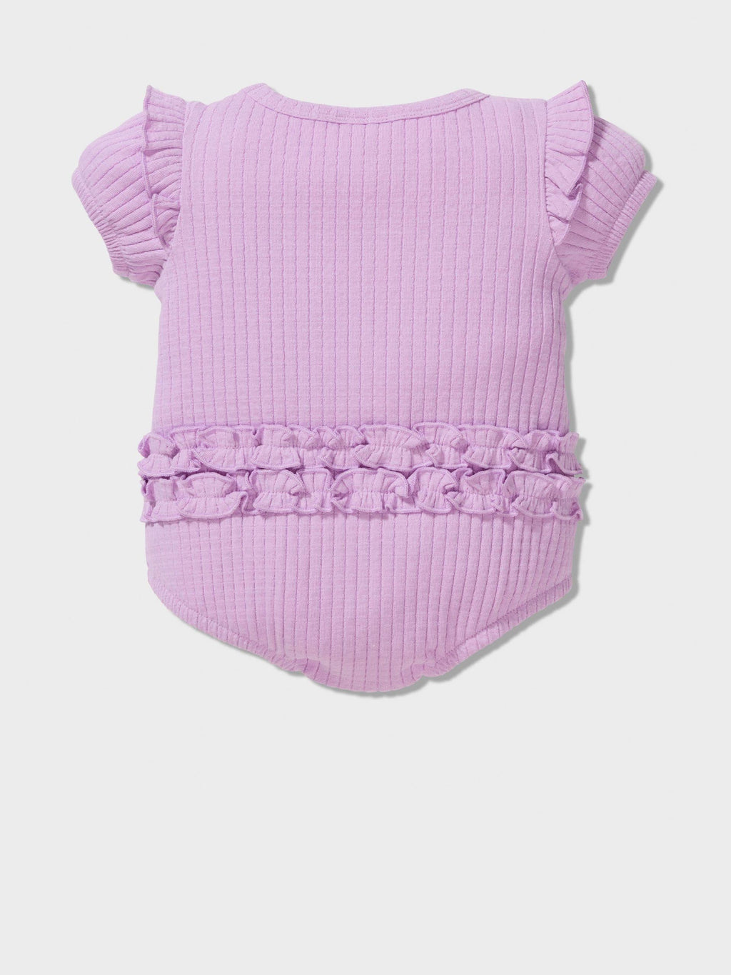 Baby Purple Frill Ribbed Romper lilac image 1