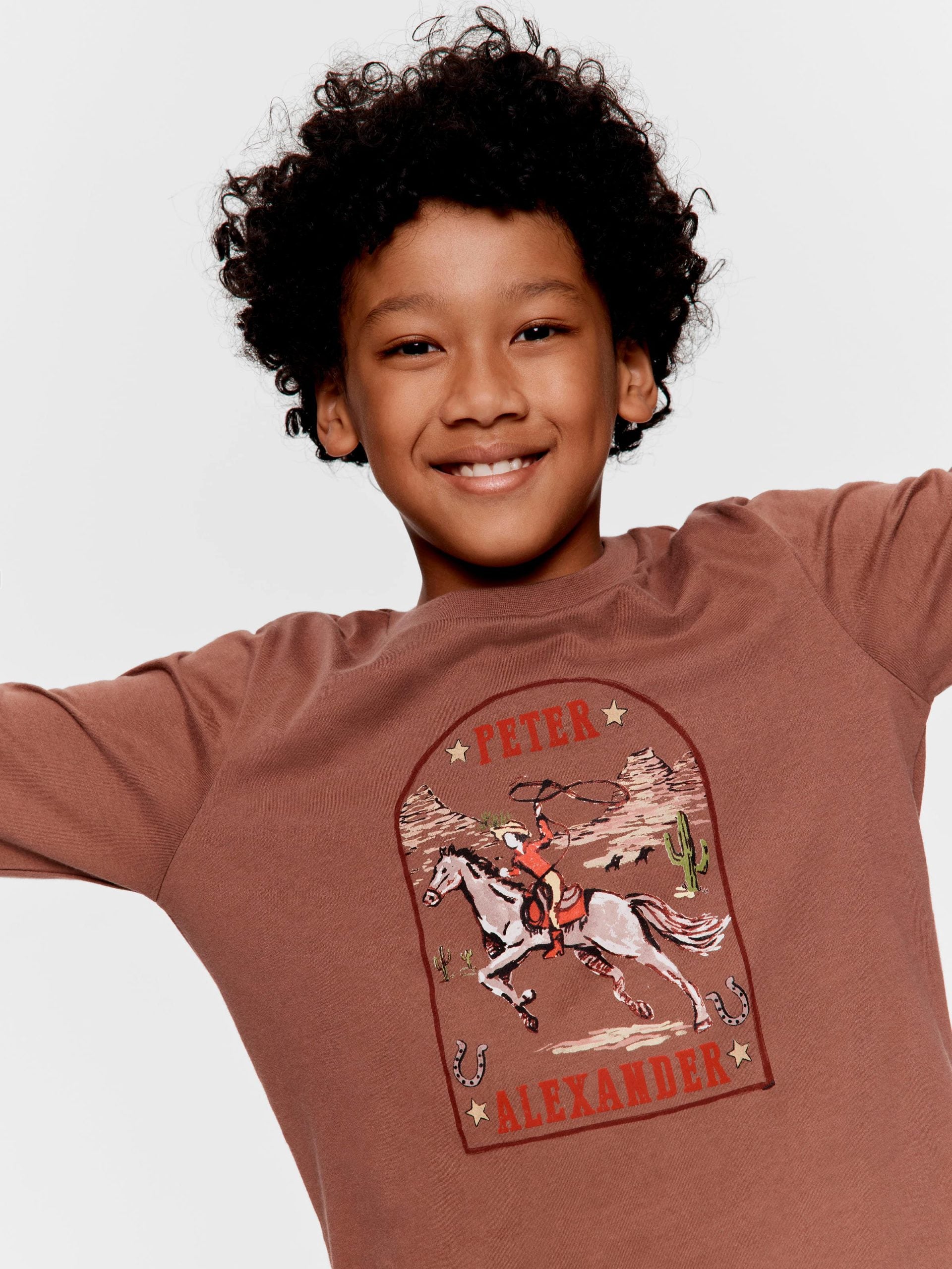 Boys Western Print Long Pj Set Multi image 1
