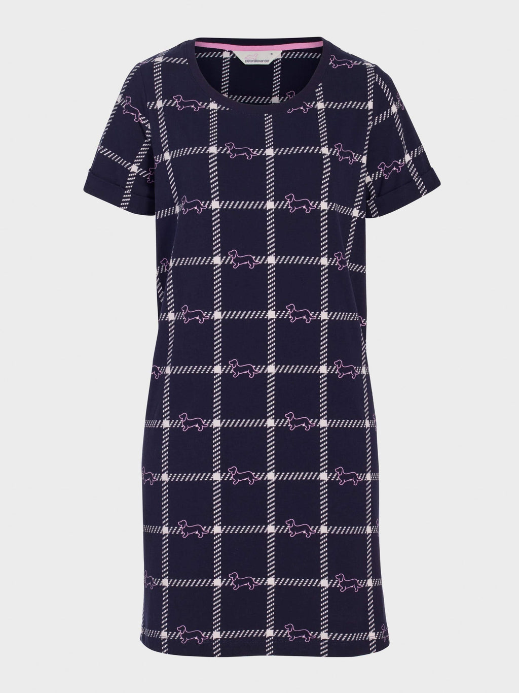 Penny Windowpane Sleep Tee navy image 3