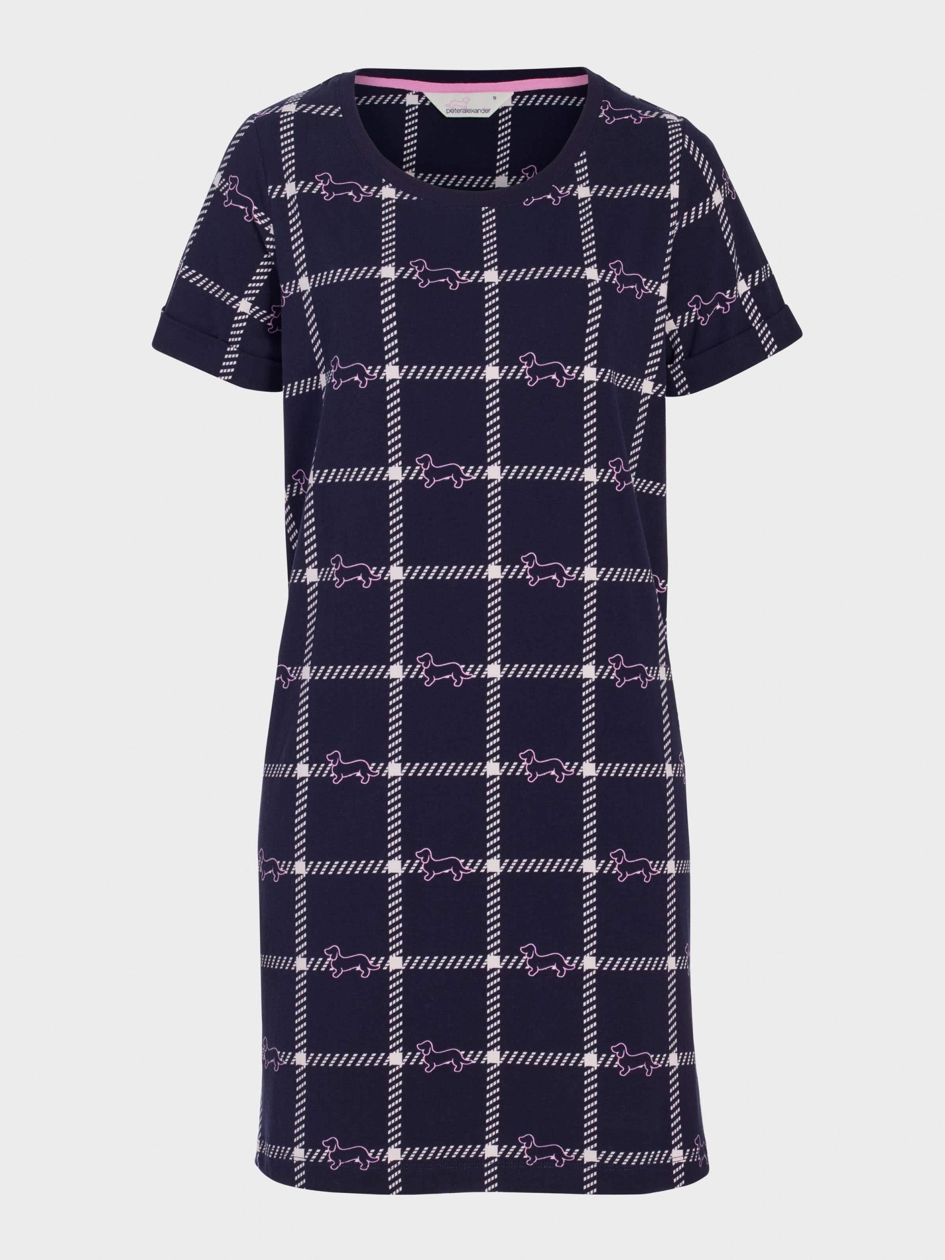 Penny Windowpane Sleep Tee navy image 3