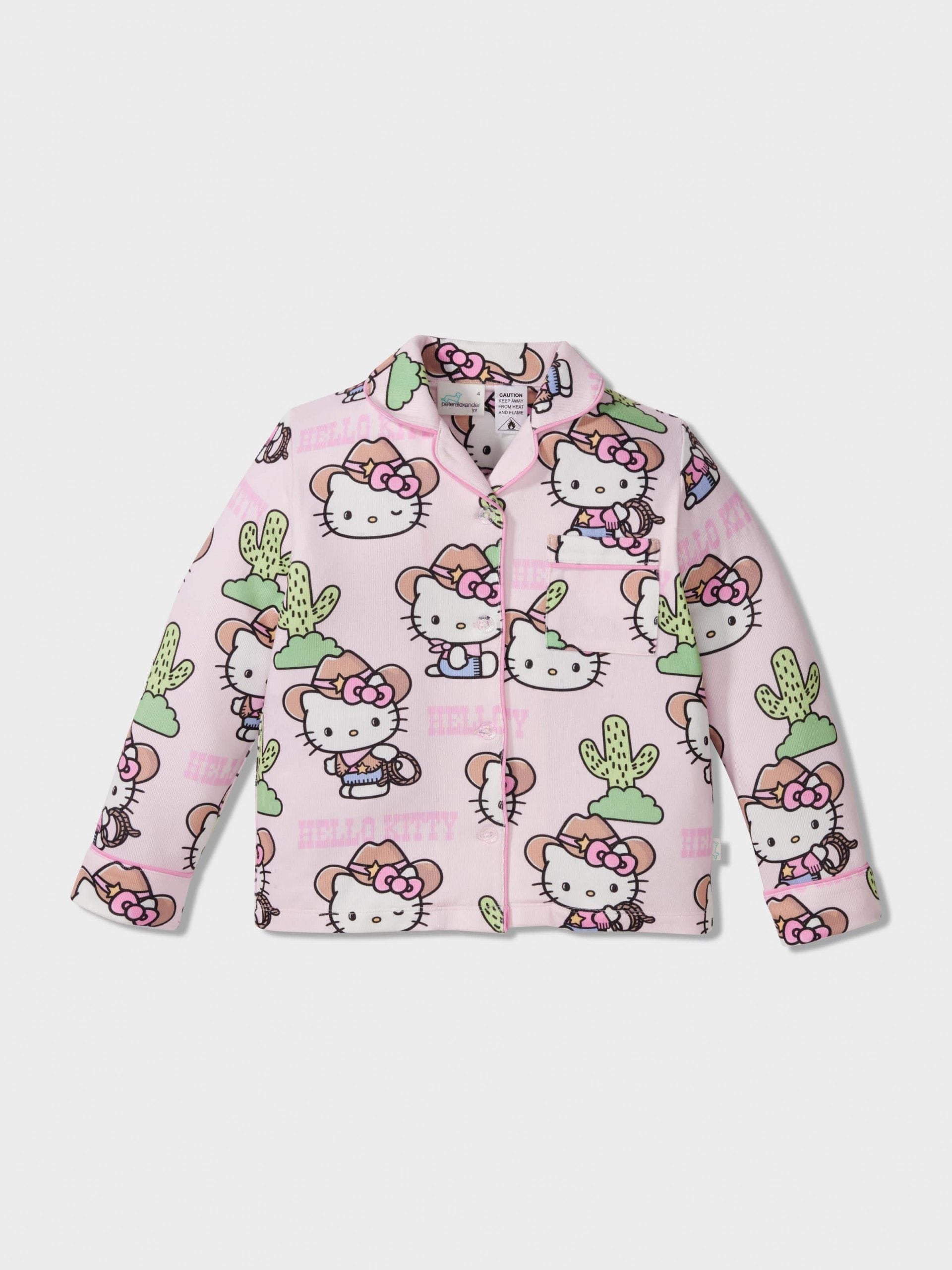 Girls Hello Kitty Cowboy Long Plush Classic Pj Set Multi image 2