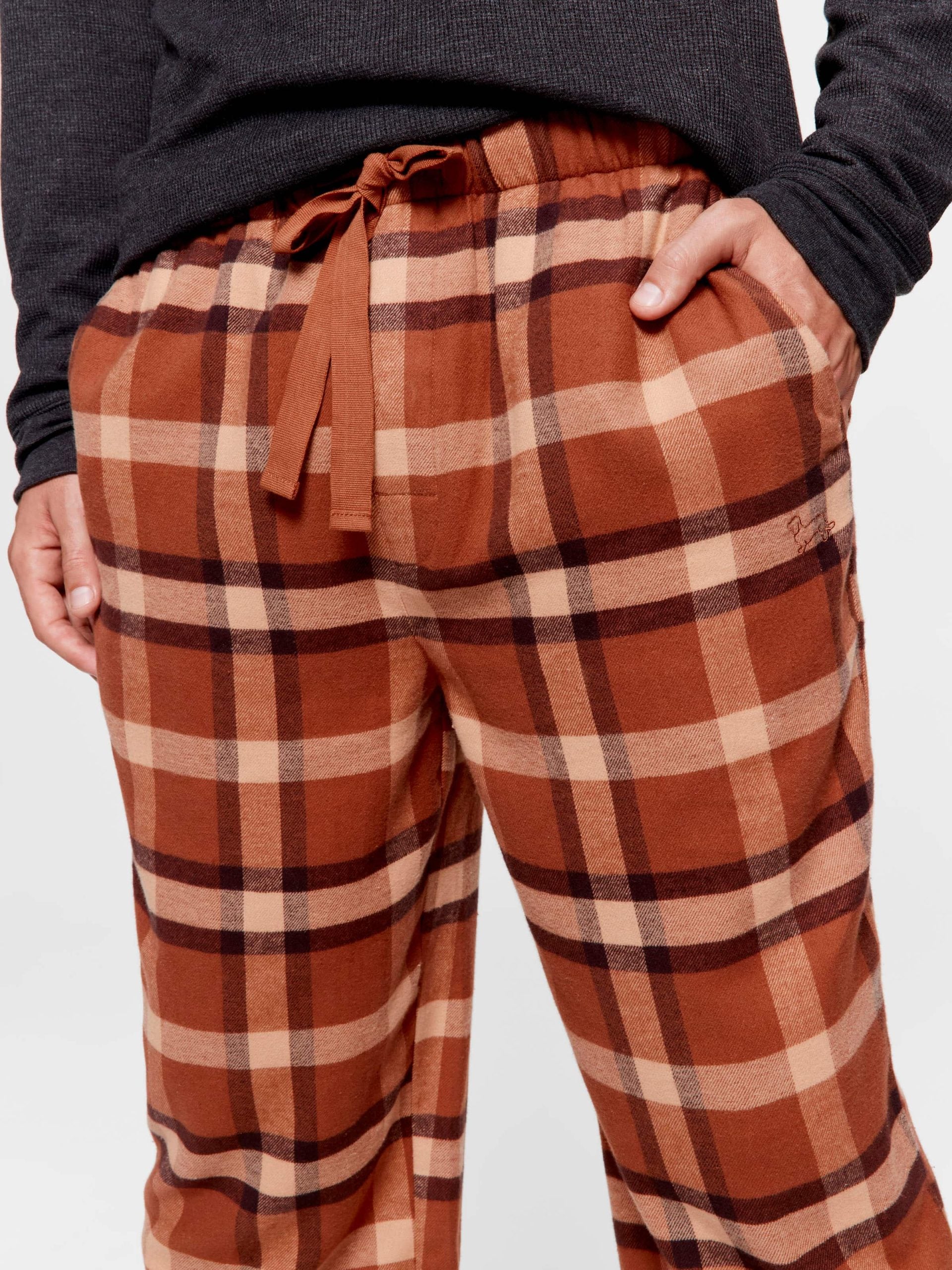 Brown Check Flannelette Pj Pant multi image 2