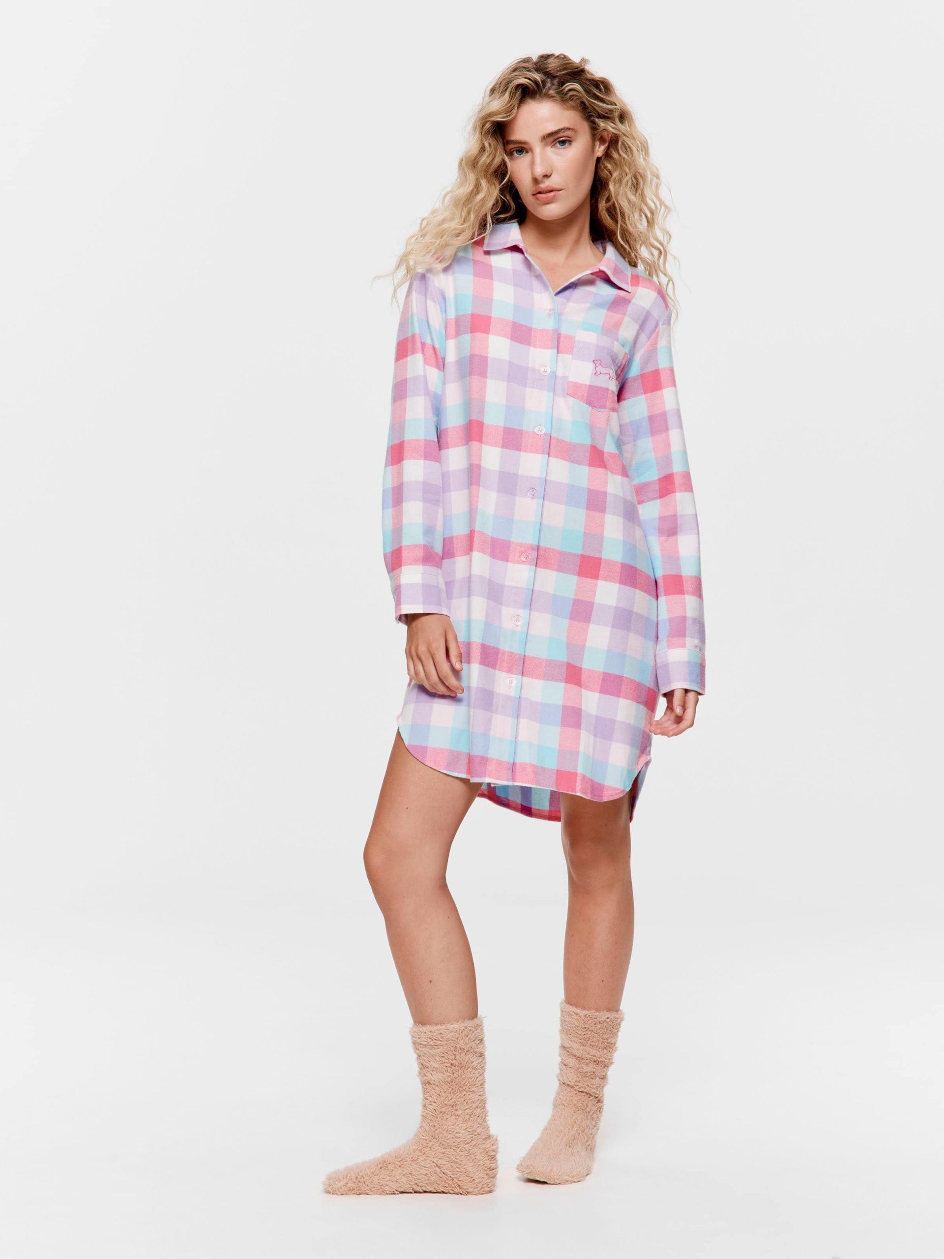 Check Classic Flannelette Nightshirt multi image 1