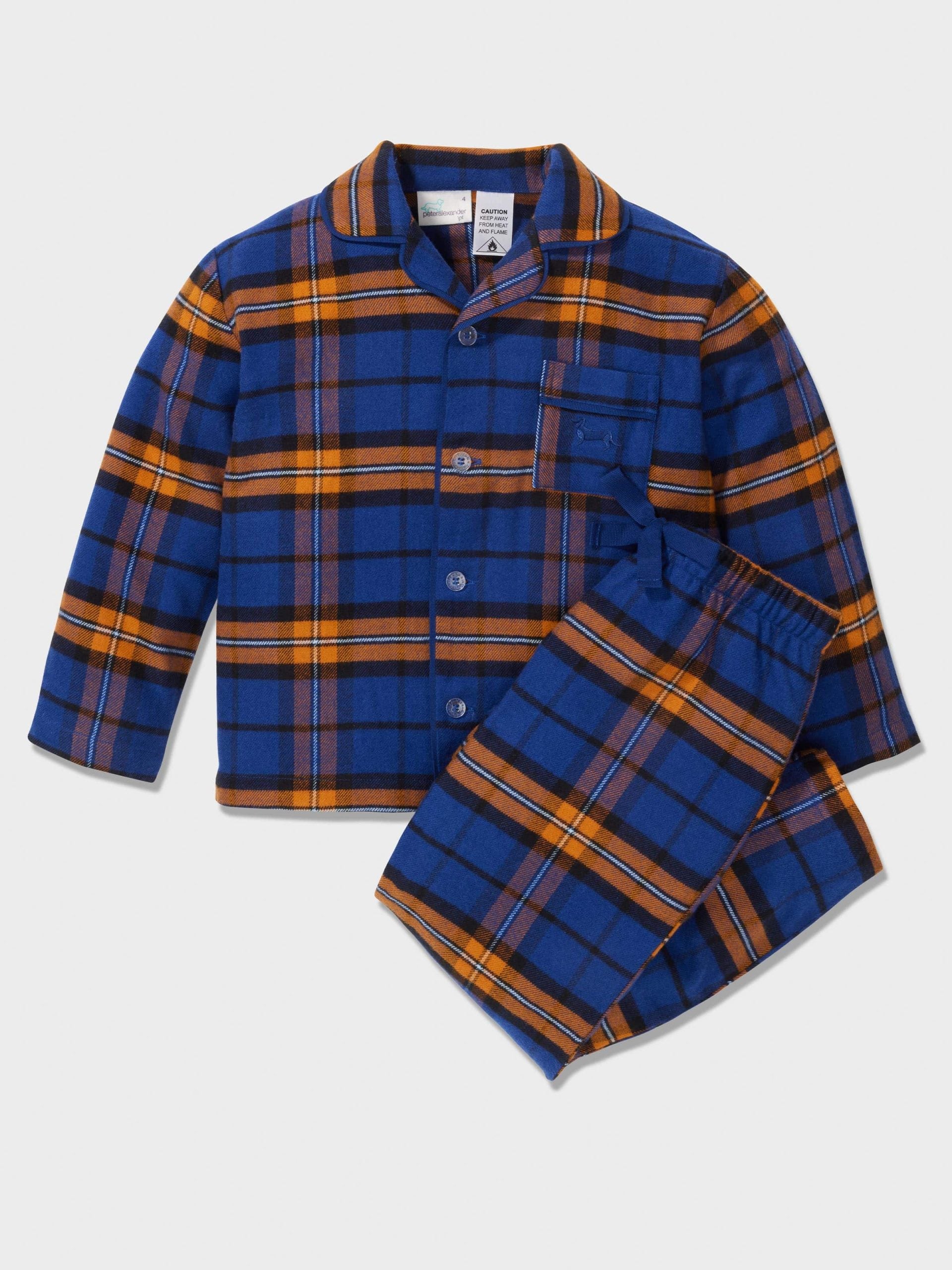 Boys Flannel Check Pj Set navy image 0