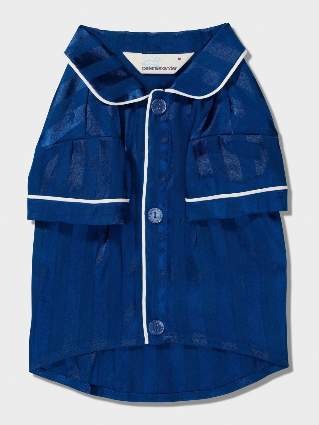 Navy Stripe Satin Doggie Shirt Navy image 2