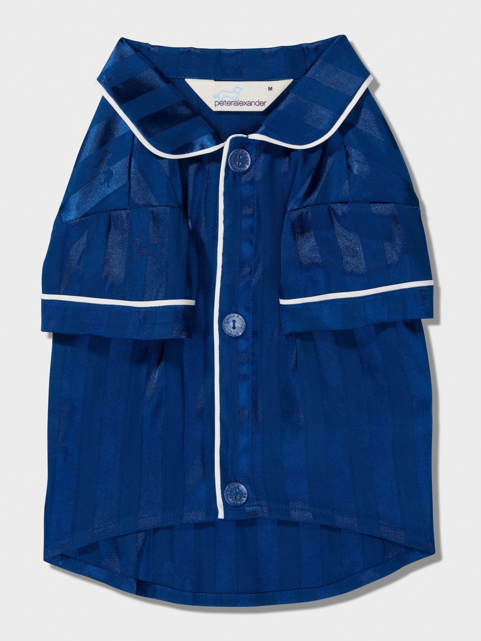 Navy Stripe Satin Doggie Shirt Navy image 2