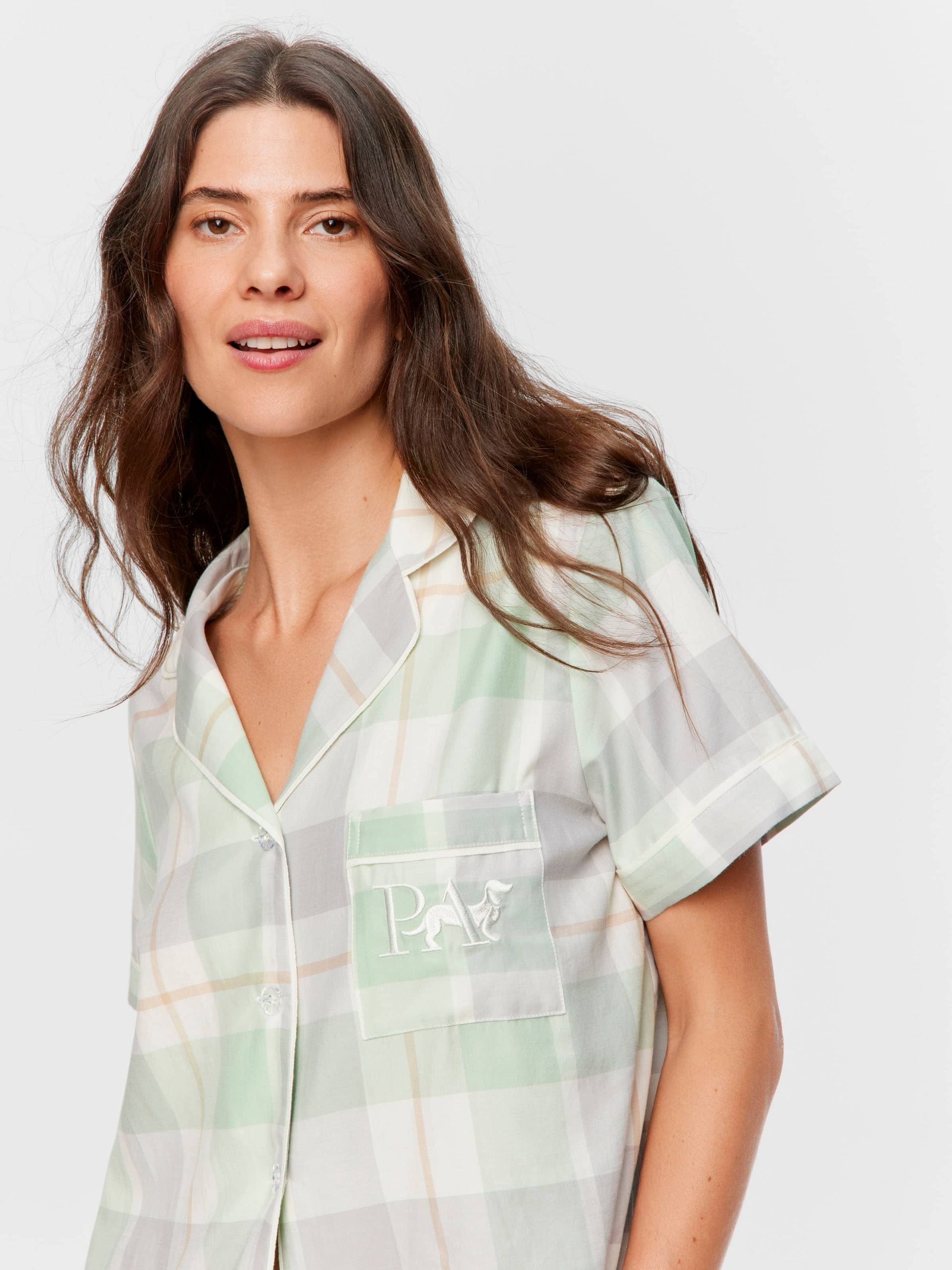 Mint Check Shortie Pj Set multi image 2