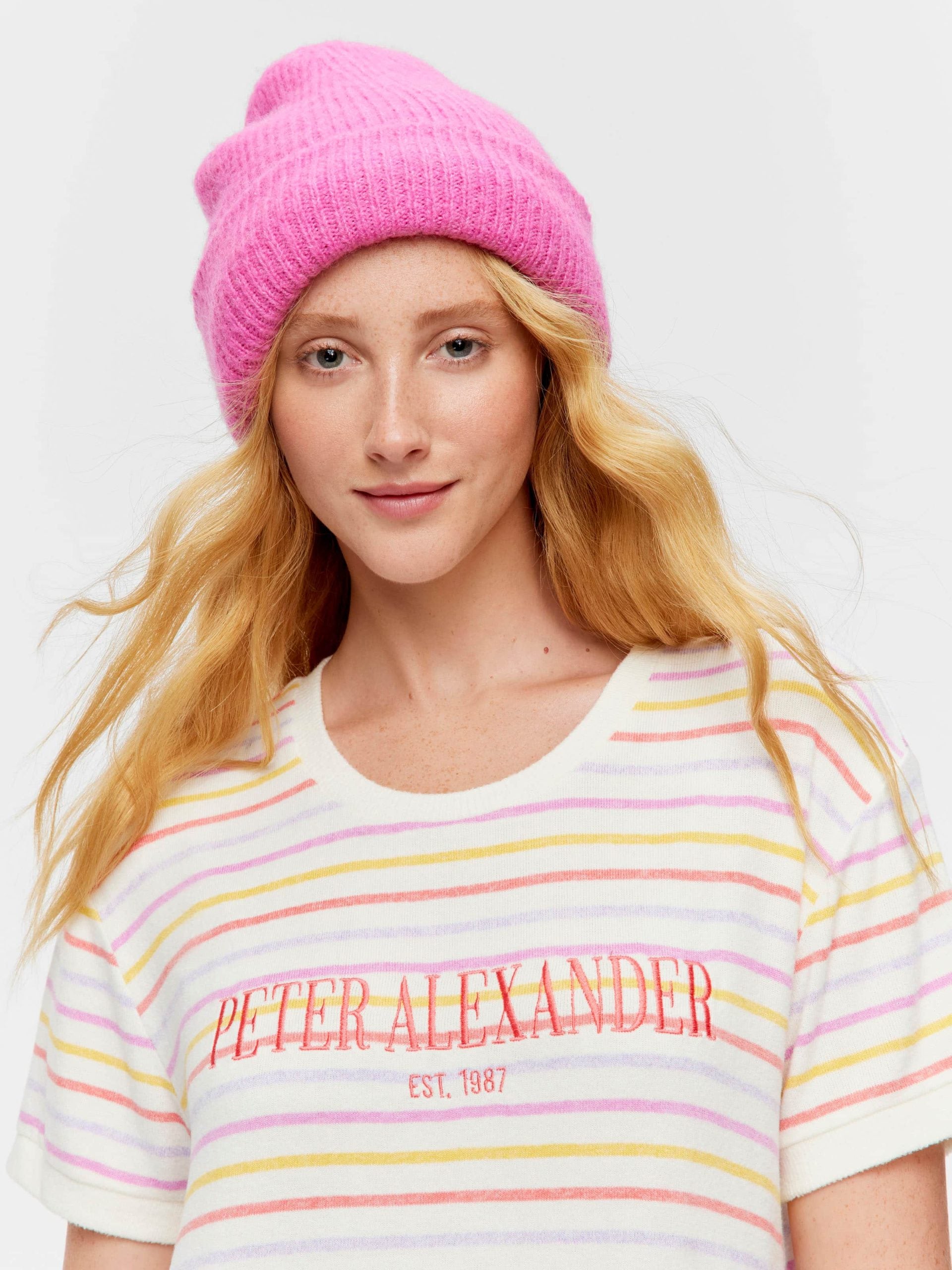 Fuzzy Colourful Stripe Sleep Tee multi image 1