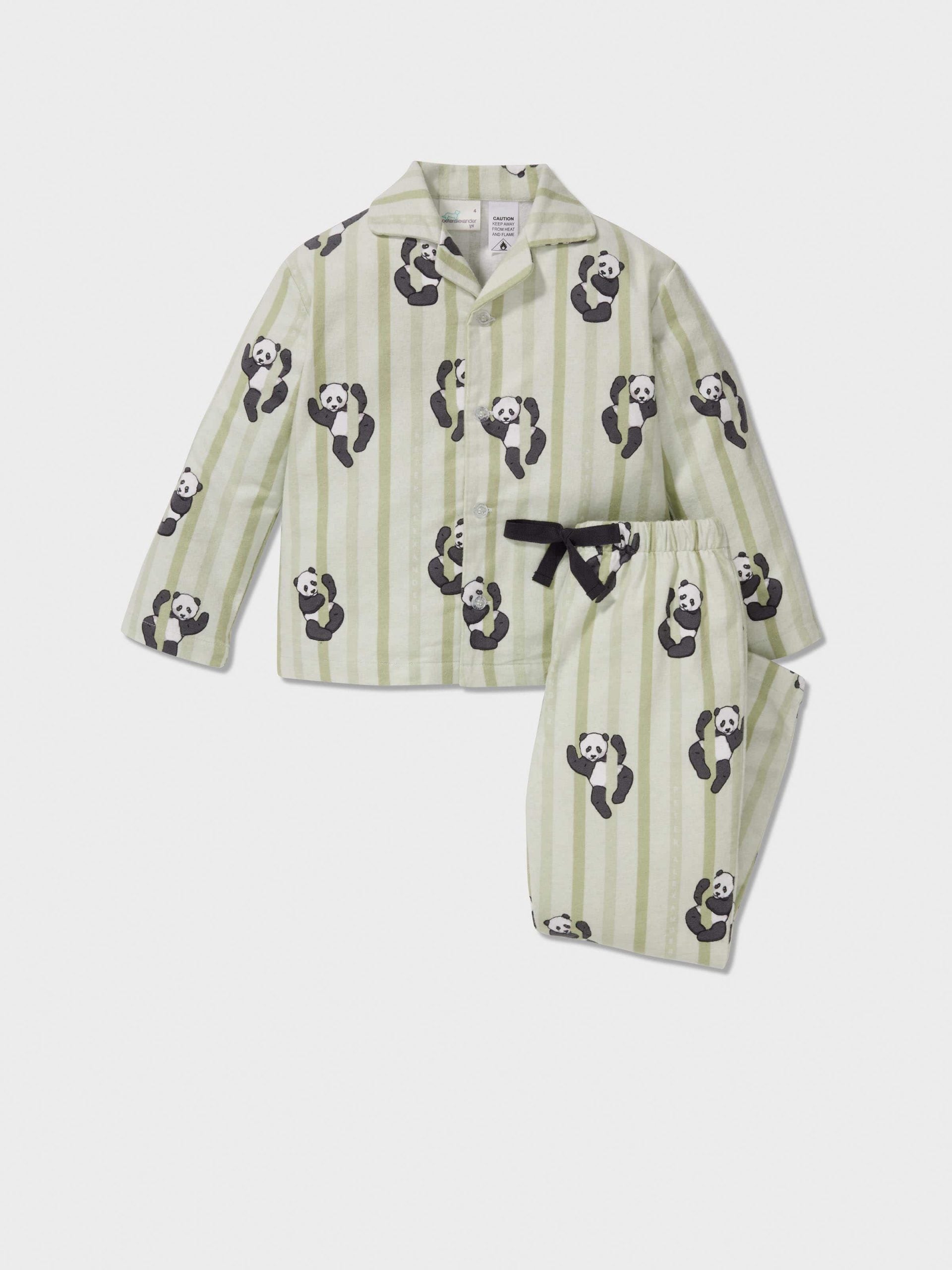 Jnr Boys Green Panda Classic Pj Set multi image 0