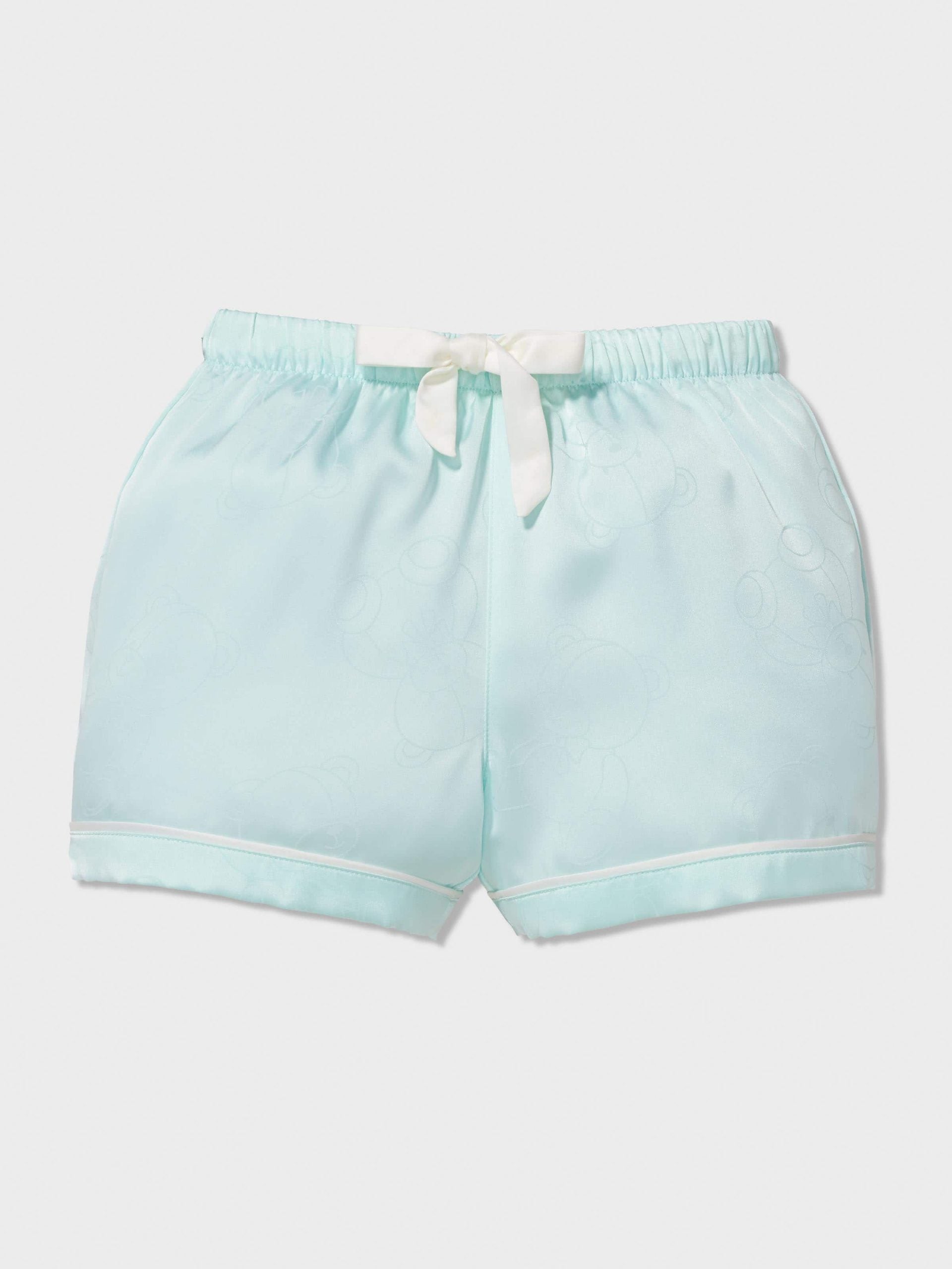Girls Teddy Bear Satin Classic Shortie Pj Set mint image 4