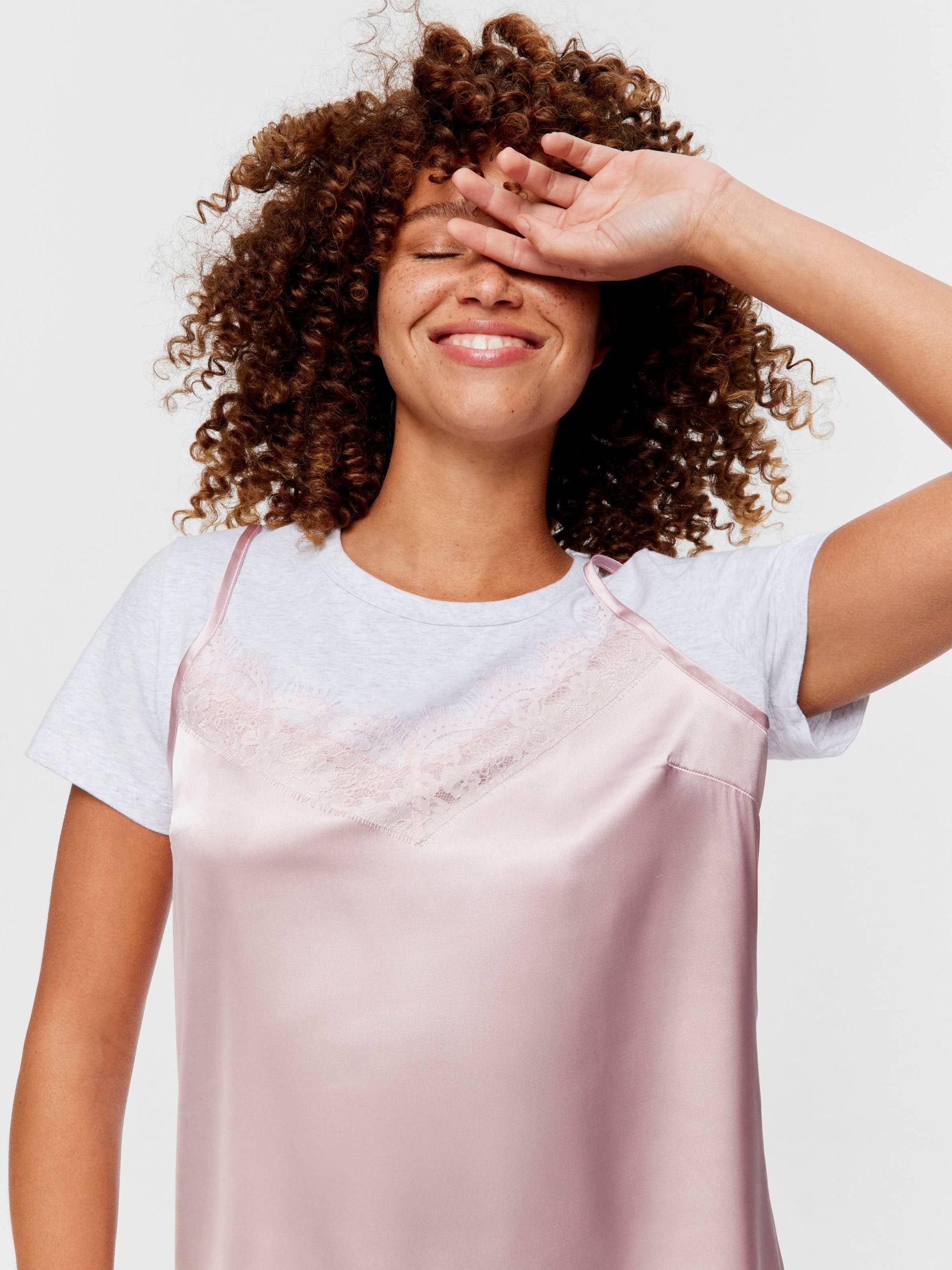 T-Shirt Satin Slip Nightie Multi image 1