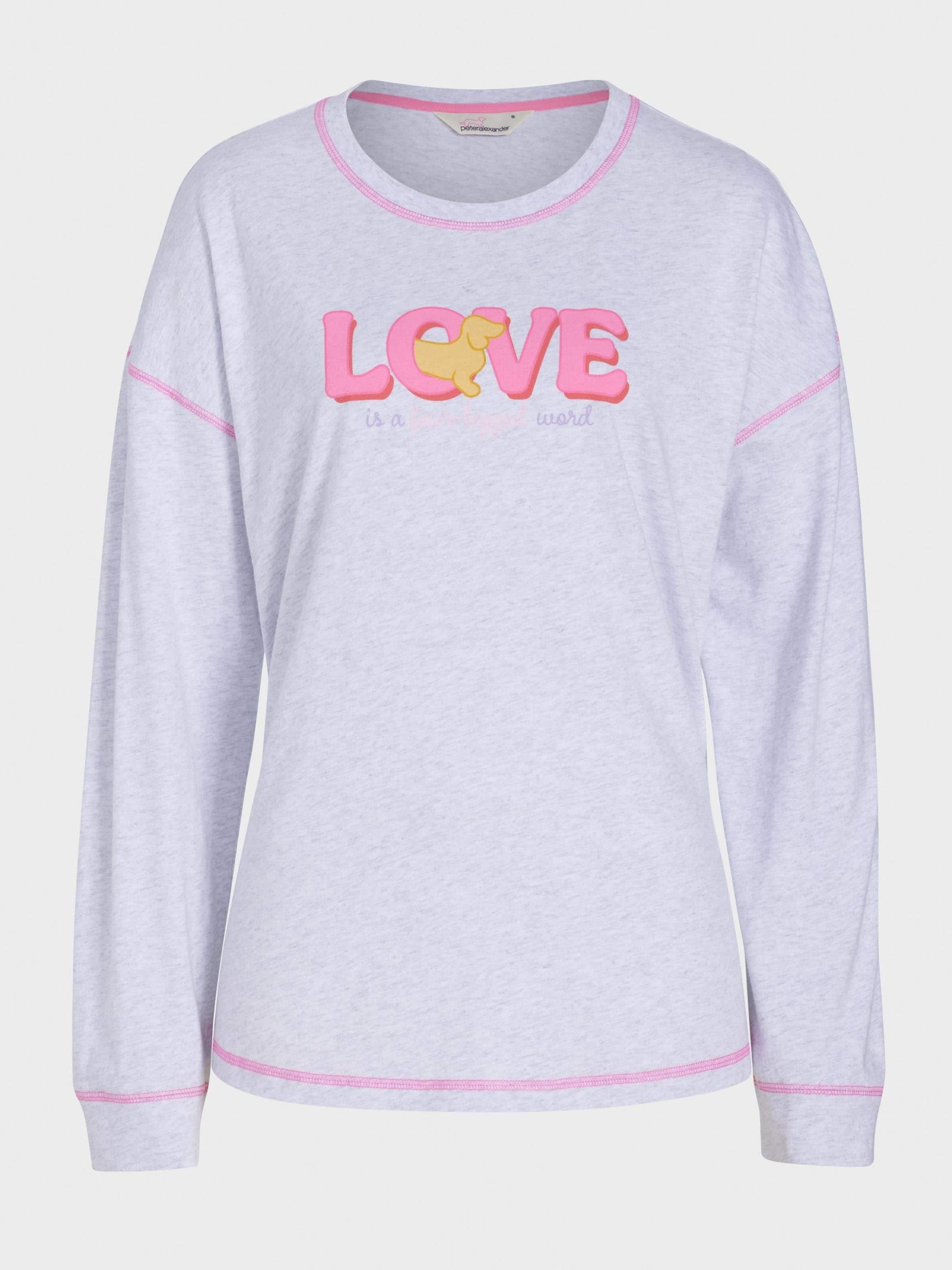 Love Is A 4 Legged Word Oversized Long Sleeve Top ltgrey image 3