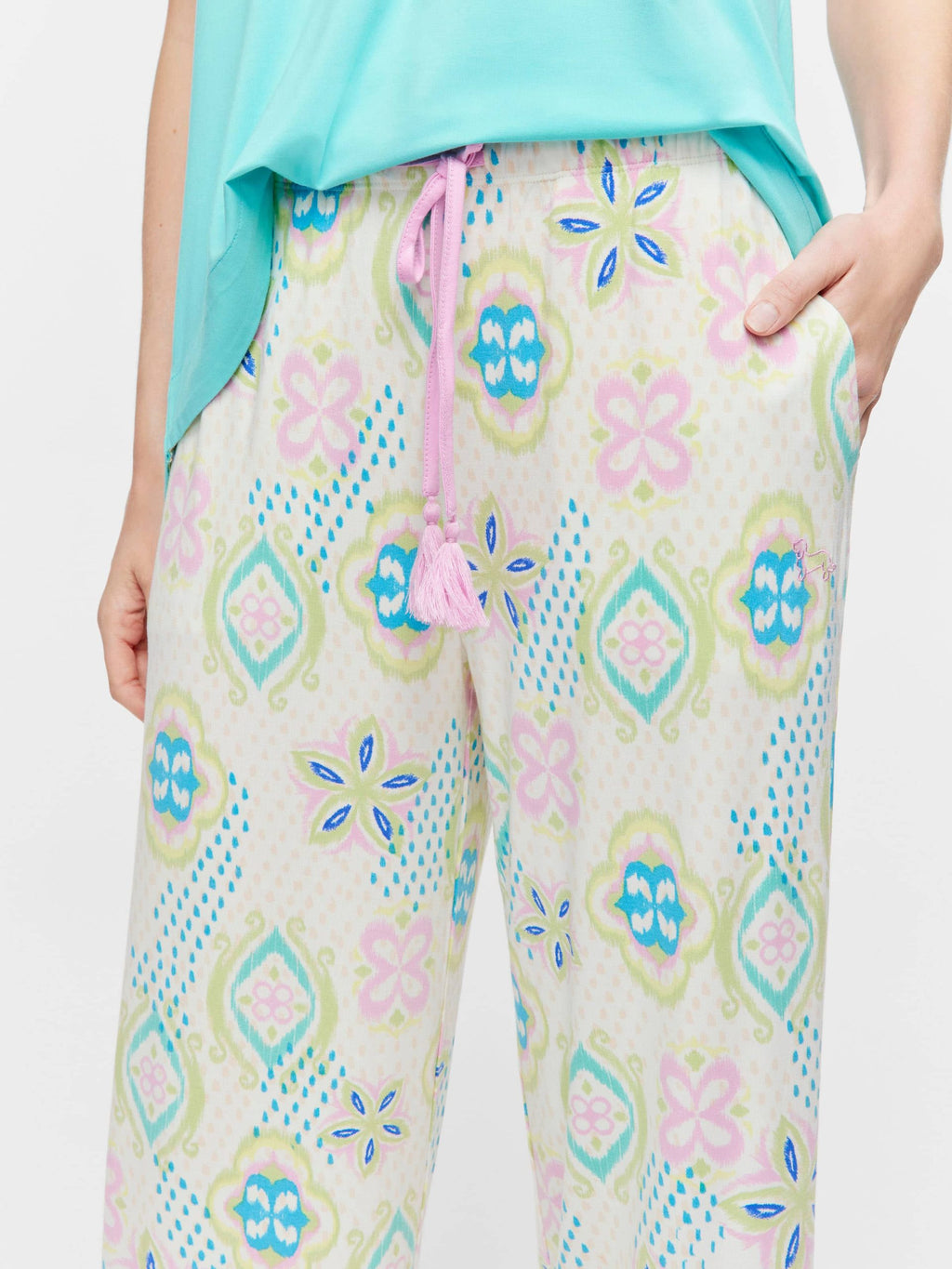 Pastel Printed 3/4 Pj Pant multi image 1