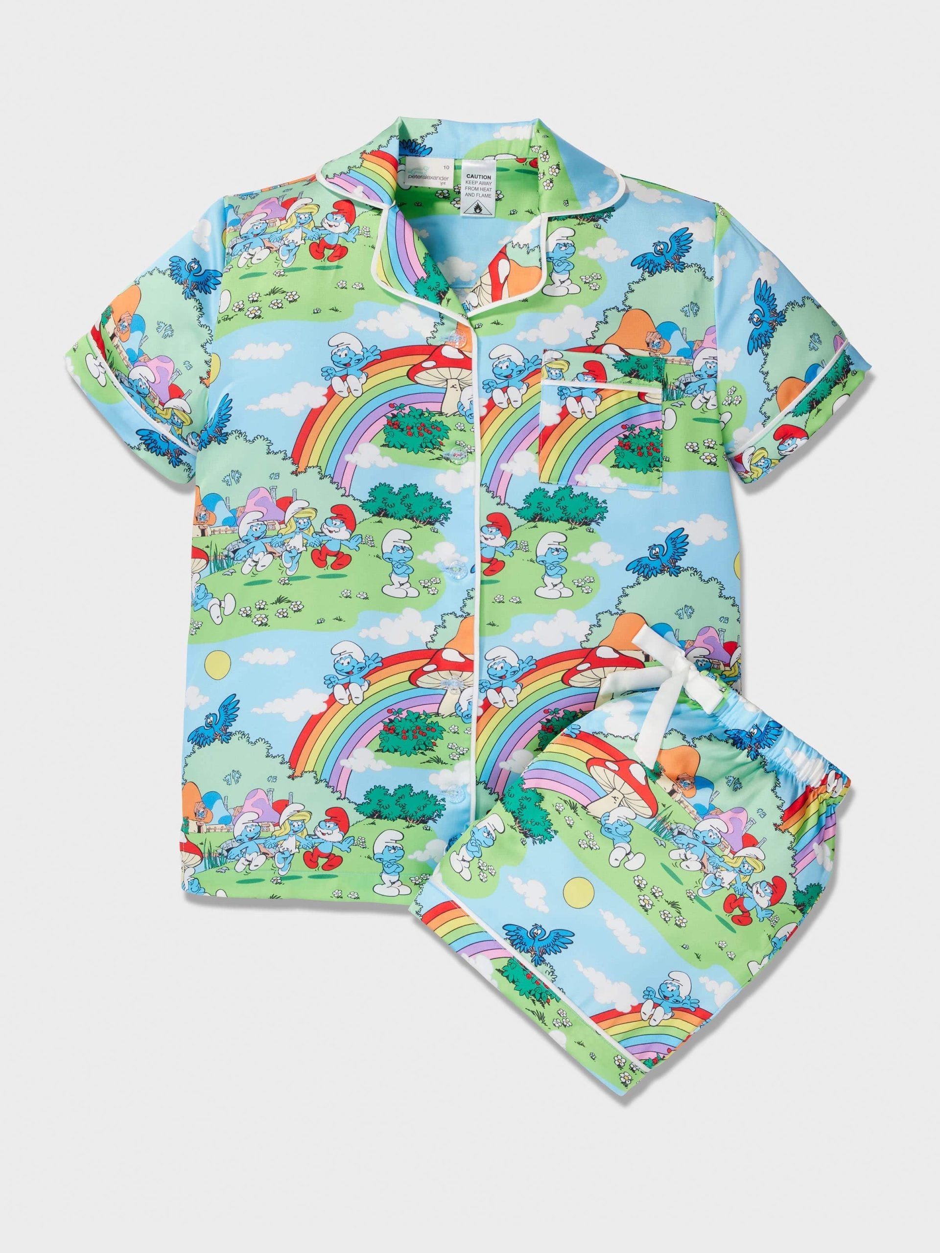 Girls Rainbow Smurf Classic Pj Set multi image 0