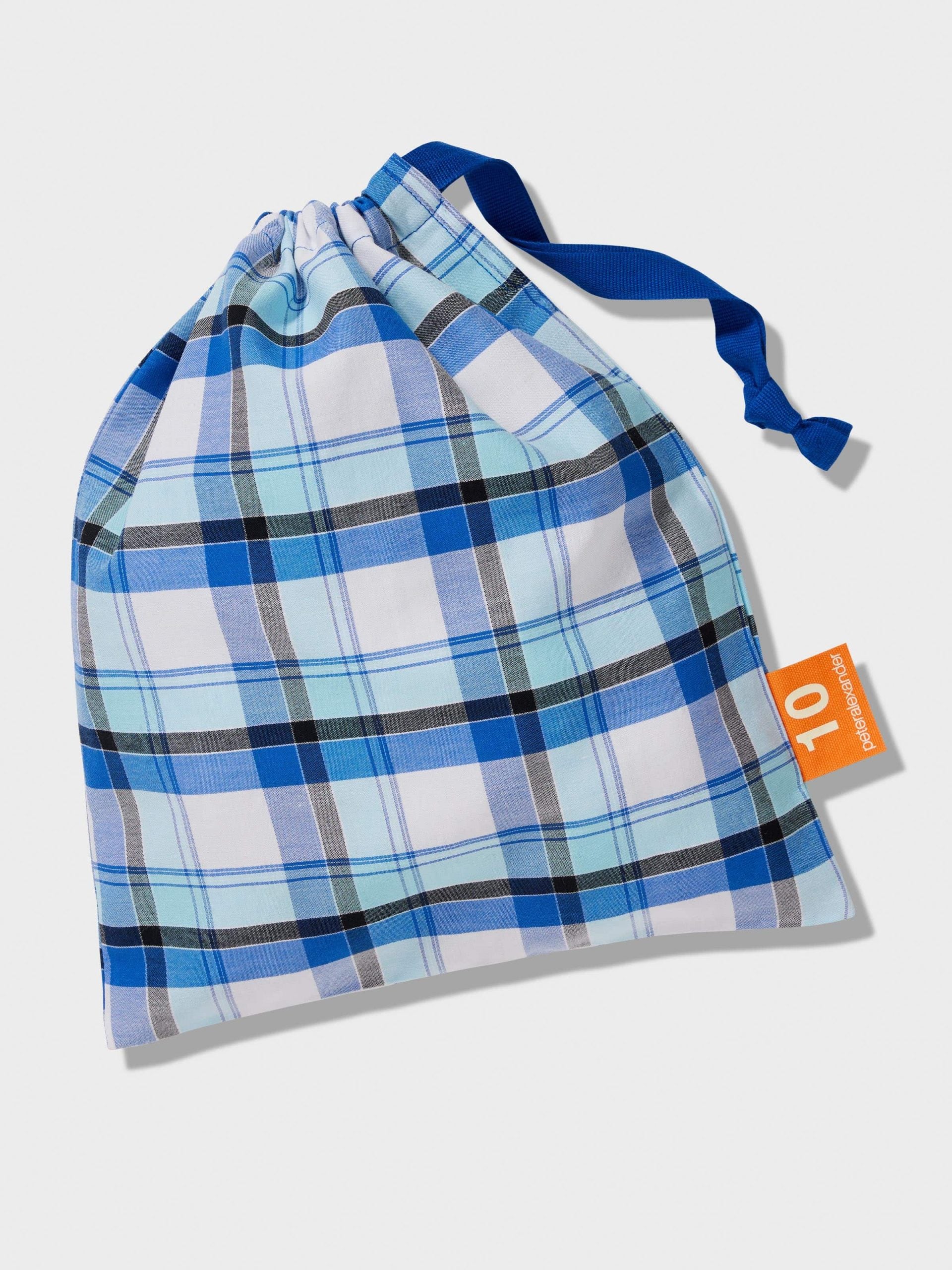 Boys Bright Blue Check Classic Pj Set multi image 5