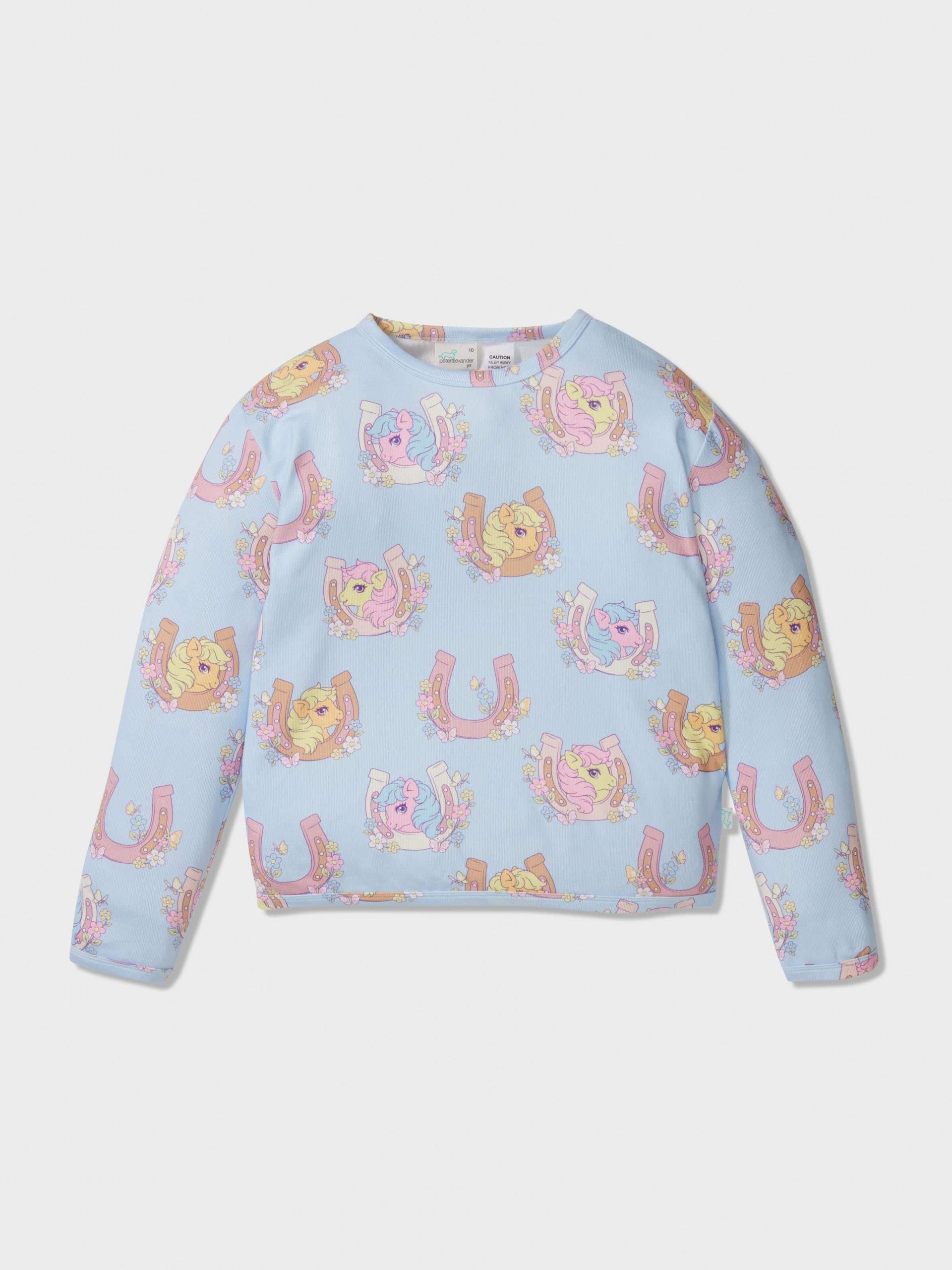 Girls My Little Pony Long Plush Pj Set Blue image 4