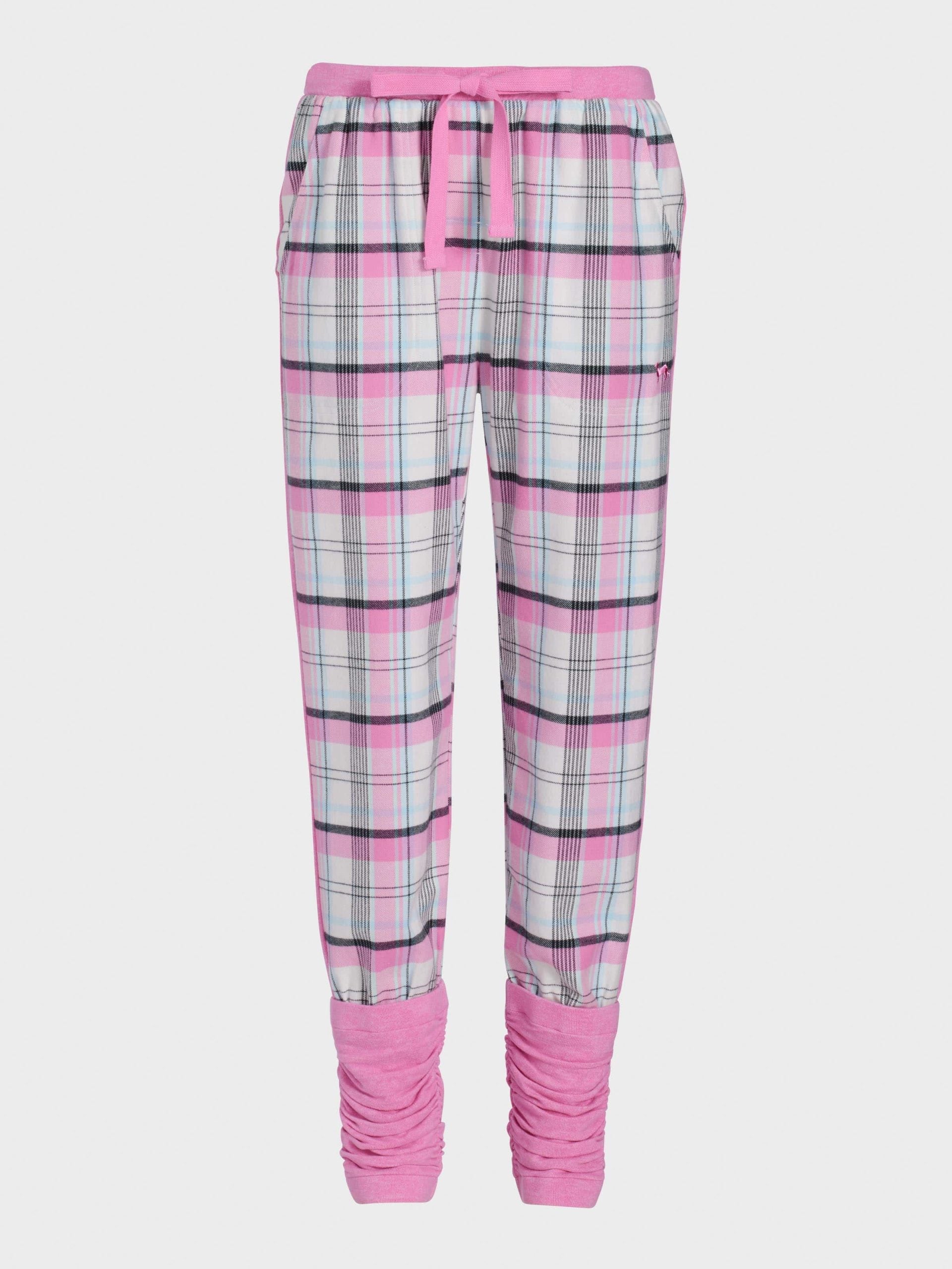 Pink Check Flannelette Legwarmer Pj Pant multi image 3