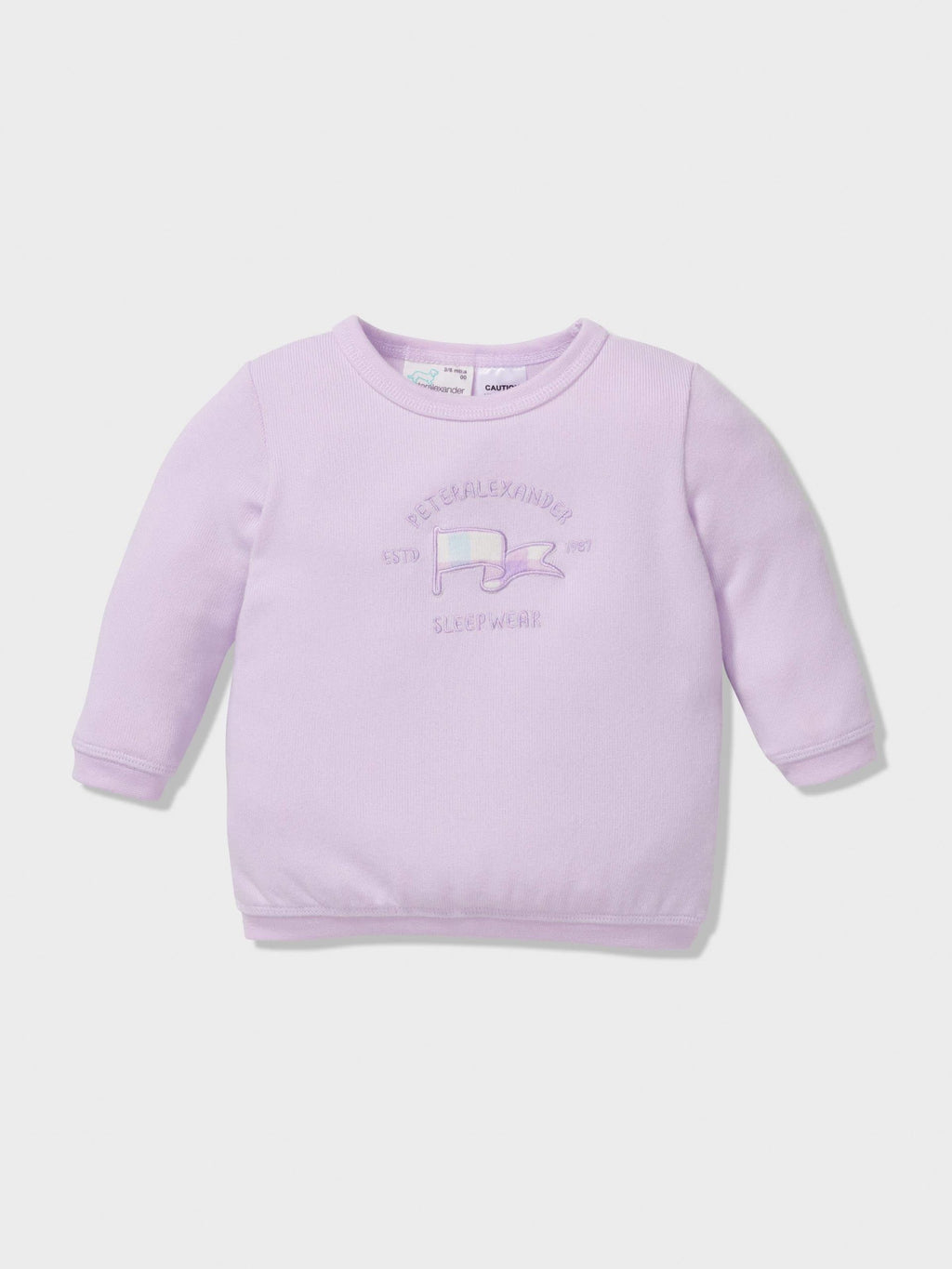 Baby Pastel Check Long Pj Set lilac image 2