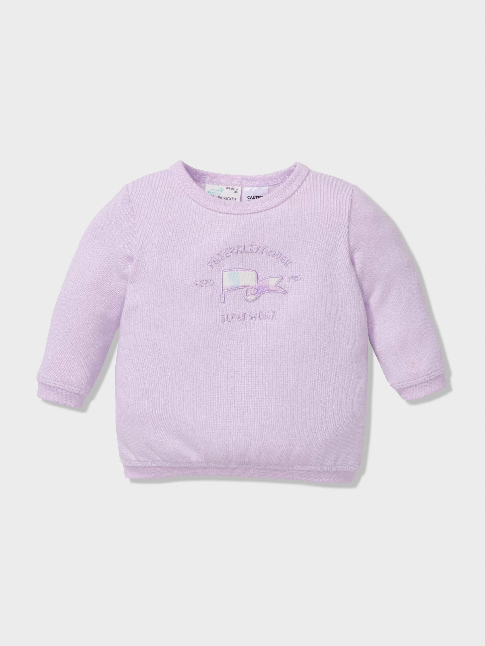 Baby Pastel Check Long Pj Set lilac image 2