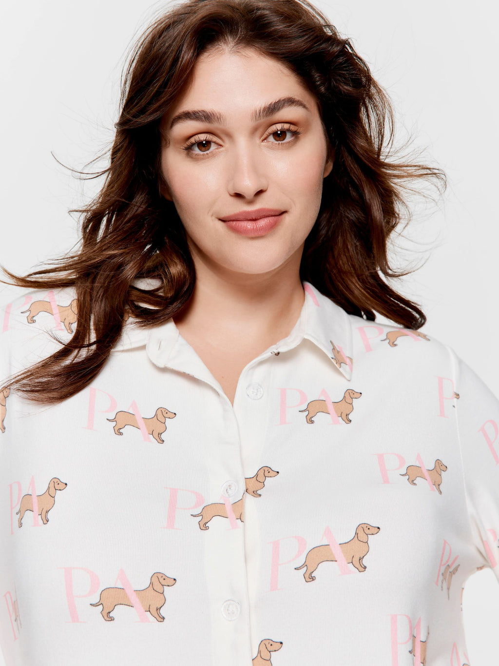 P.A. Plus Penny Short Sleeve Plush Nightshirt Multi image 2