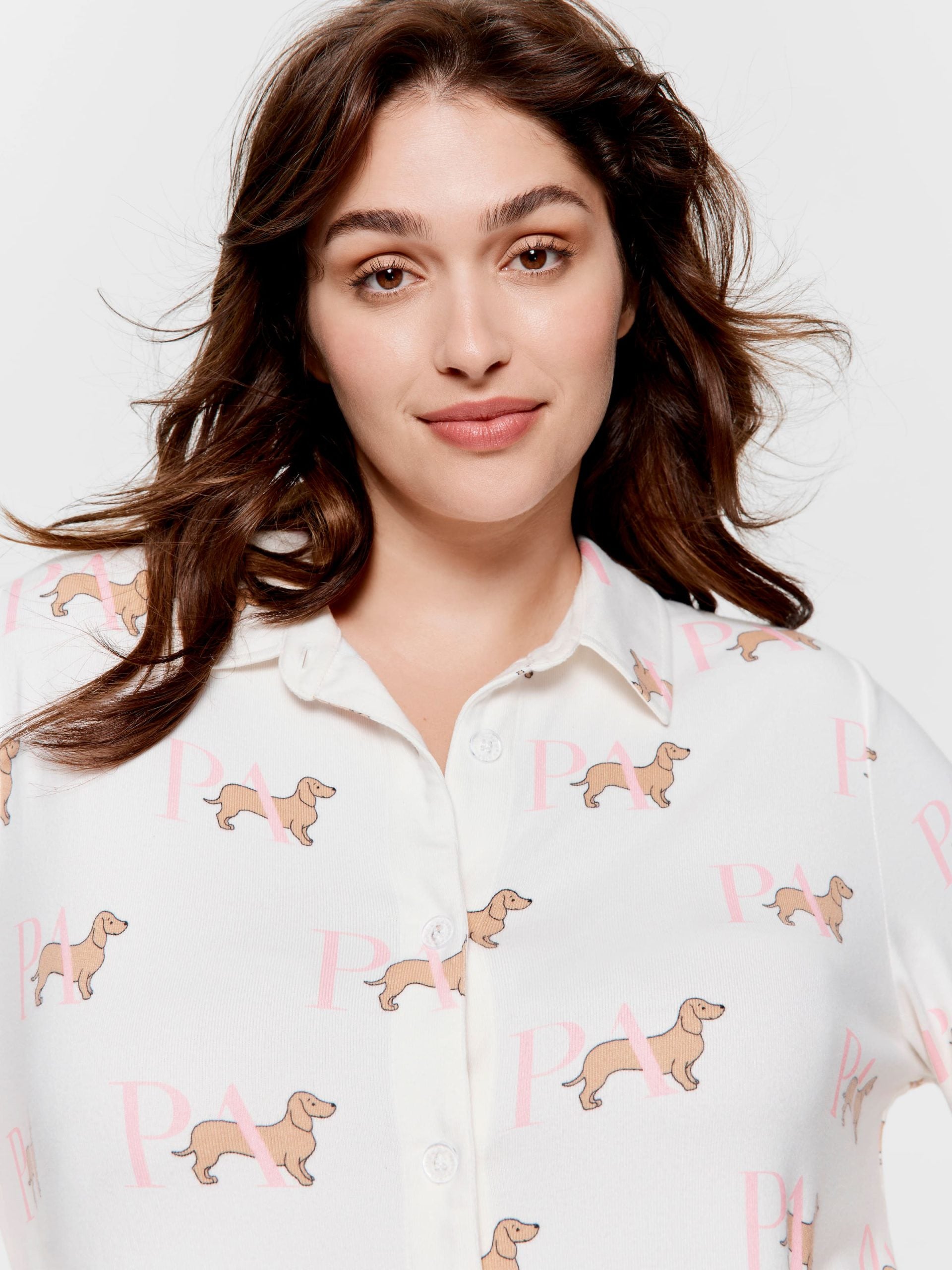 P.A. Plus Penny Short Sleeve Plush Nightshirt Multi image 2