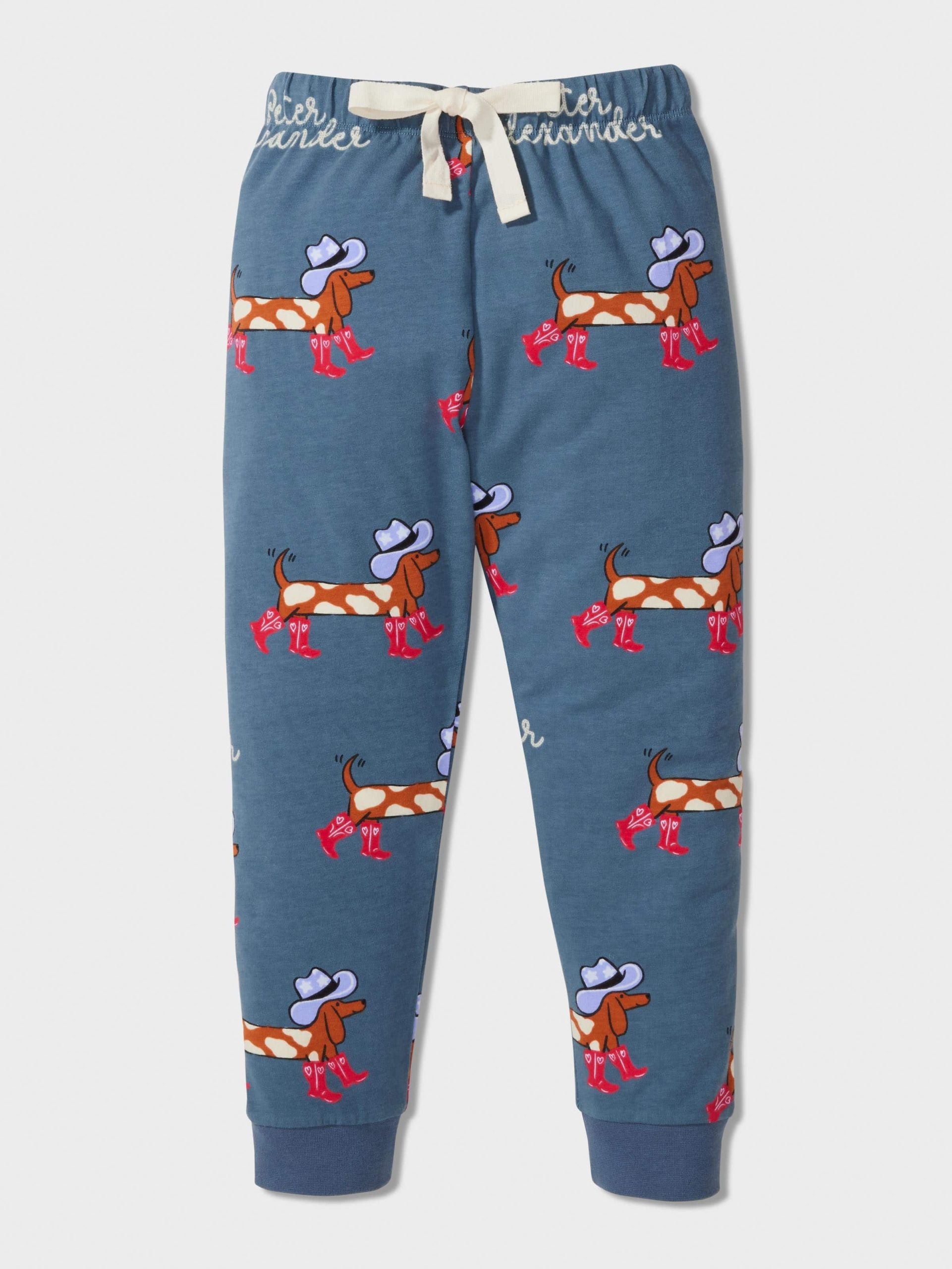 Jnr Boys Cowboy Penny Long Pj Set Blue image 3