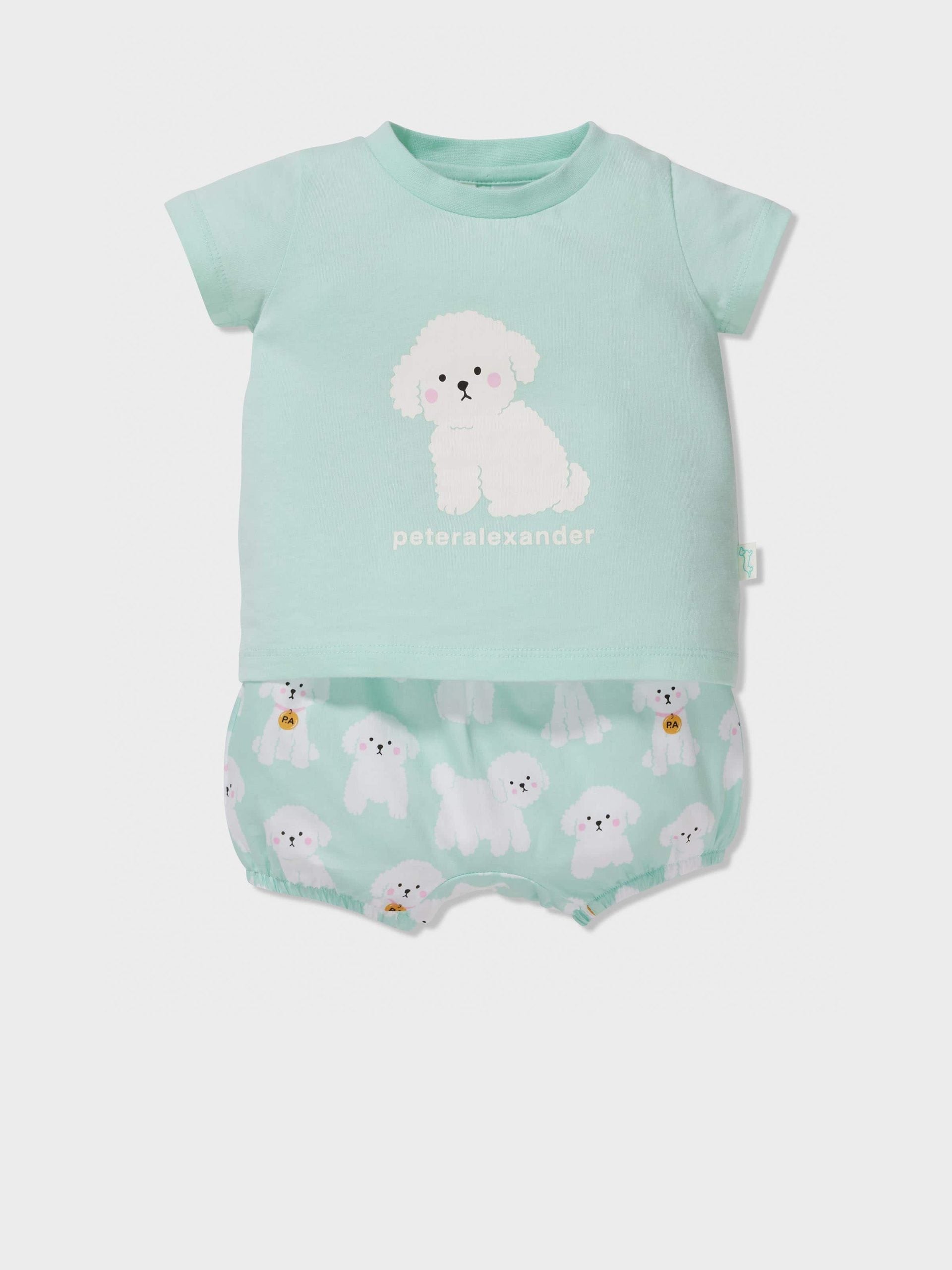 Baby Cute Puppy Pj Set mint image 0