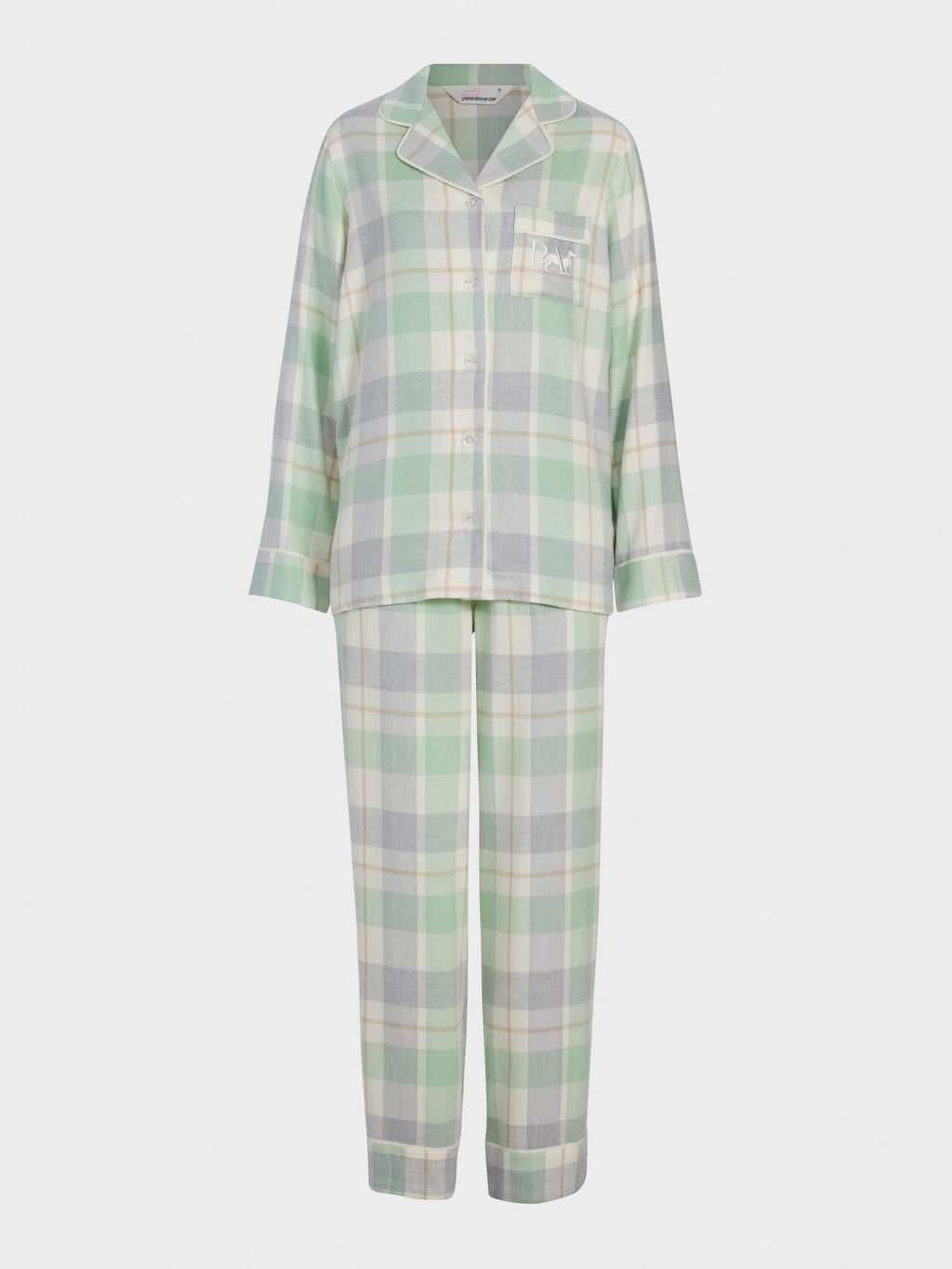 Mint Check Bamboo Flannelette Classic Pj Set multi image 4