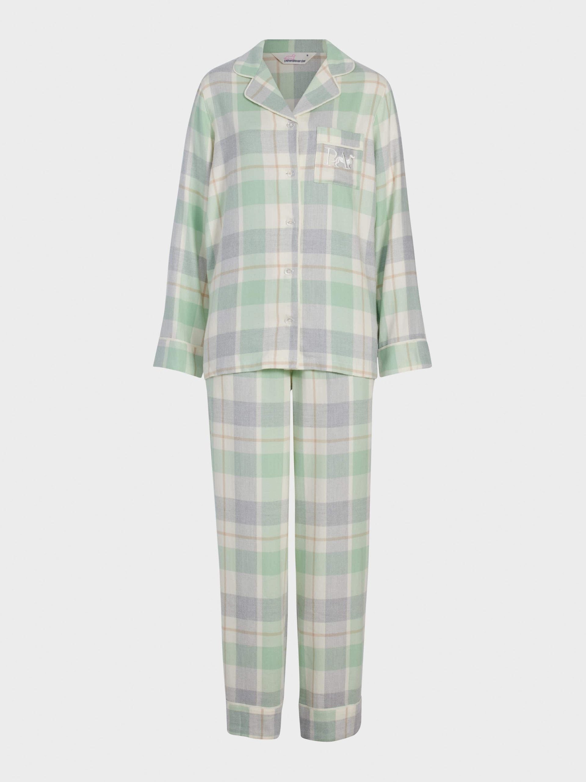 Mint Check Bamboo Flannelette Classic Pj Set multi image 4