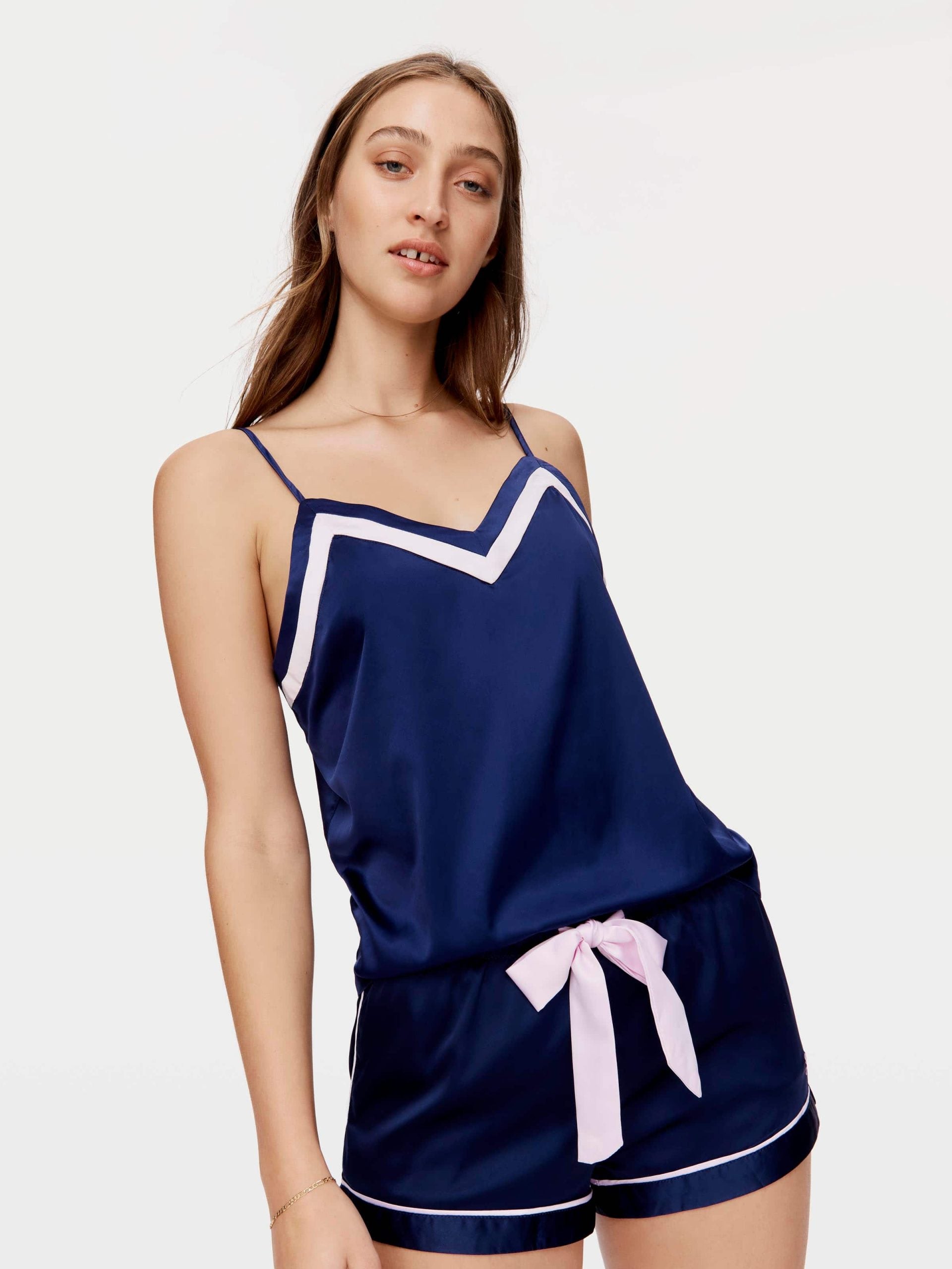 Navy Tux Luxe Satin Short navy image 1