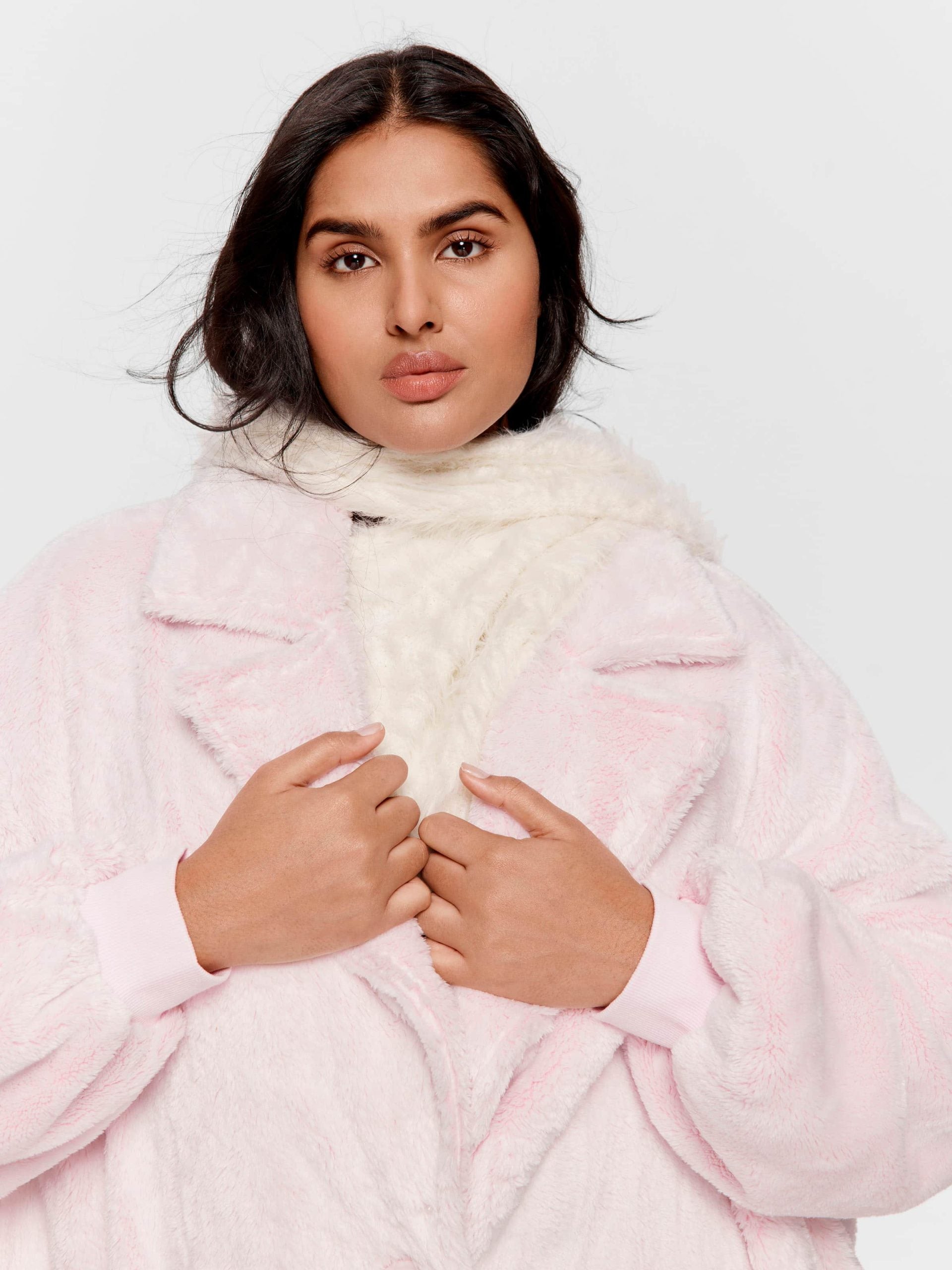 P.A. Plus Oversized Fluffy Pink Gown Pink image 3