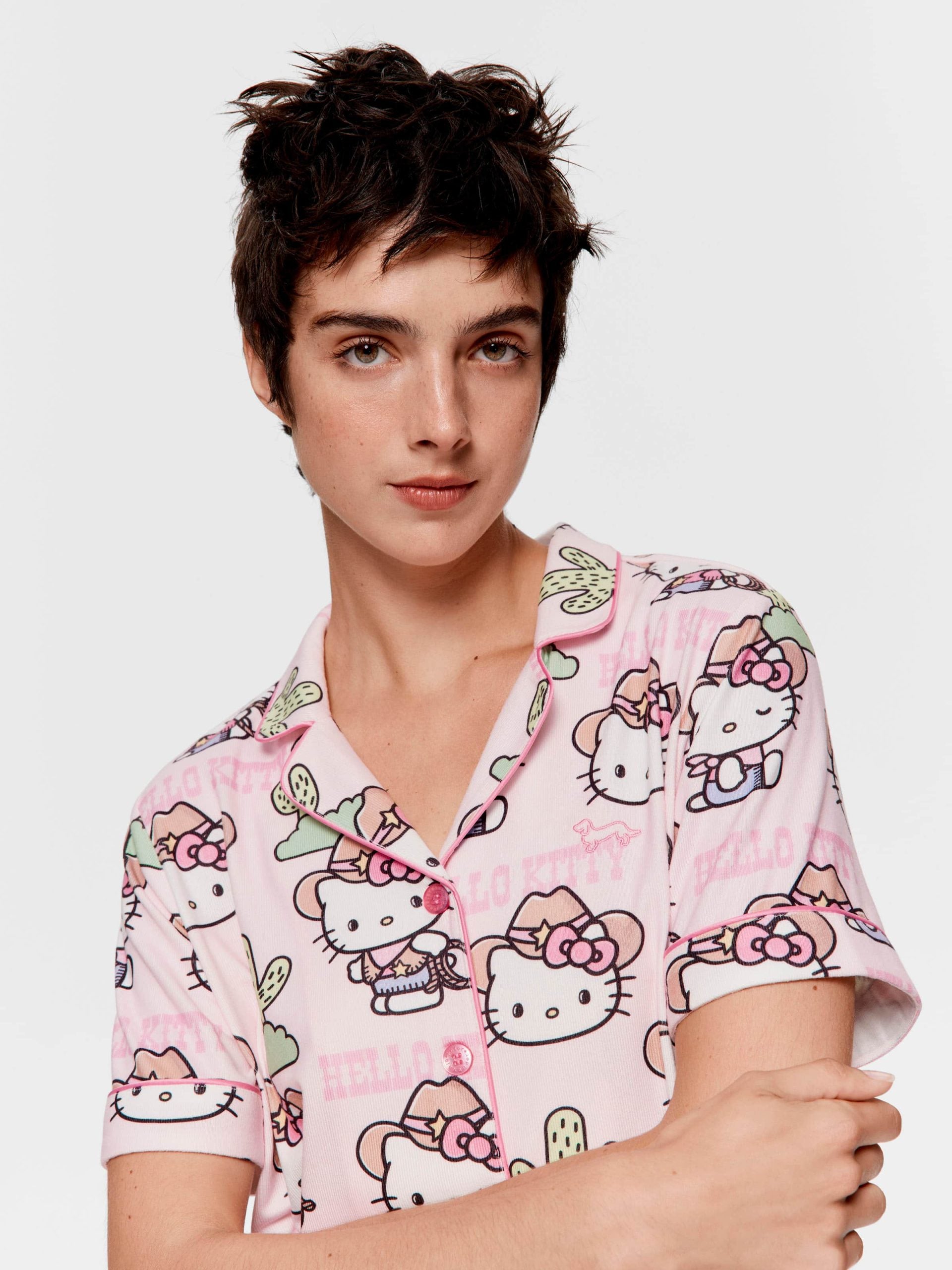 Howdy Hello Kitty Shortie Pj Set Multi image 2