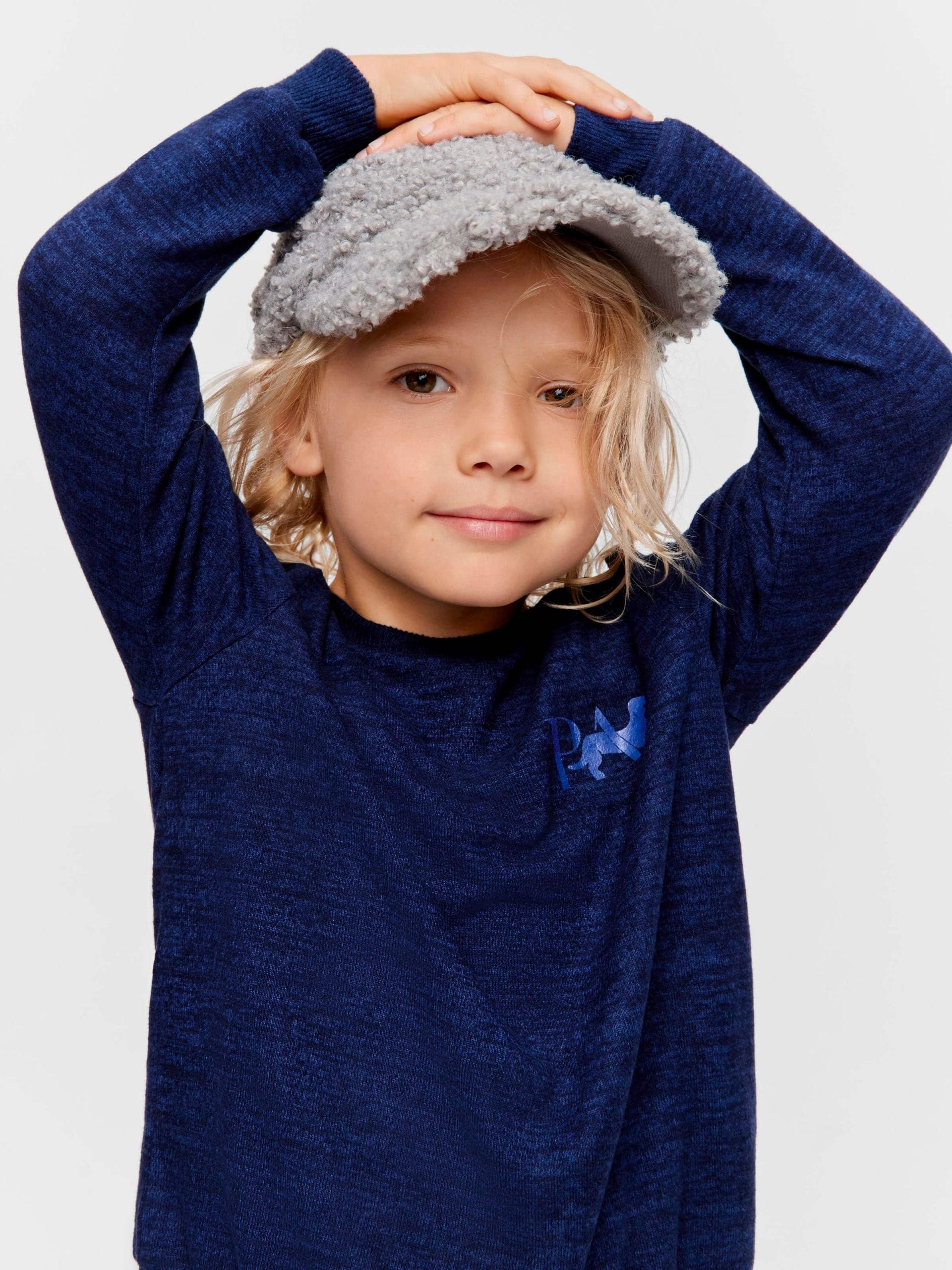 Jnr Boys Fuzzy Navy Pj Set navymarle image 1